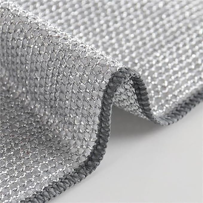 Premium Stainless Steel Scrub Pads for Dishes - Double-Sided Kitchen Scrubber Sponge with Scratch-Free Wire Mesh - Reusable Dishwashing Cloths for Wet & Dry Cleaning (Pack of 3) - Perfect for Pots, Pans, Sinks & Stovetops