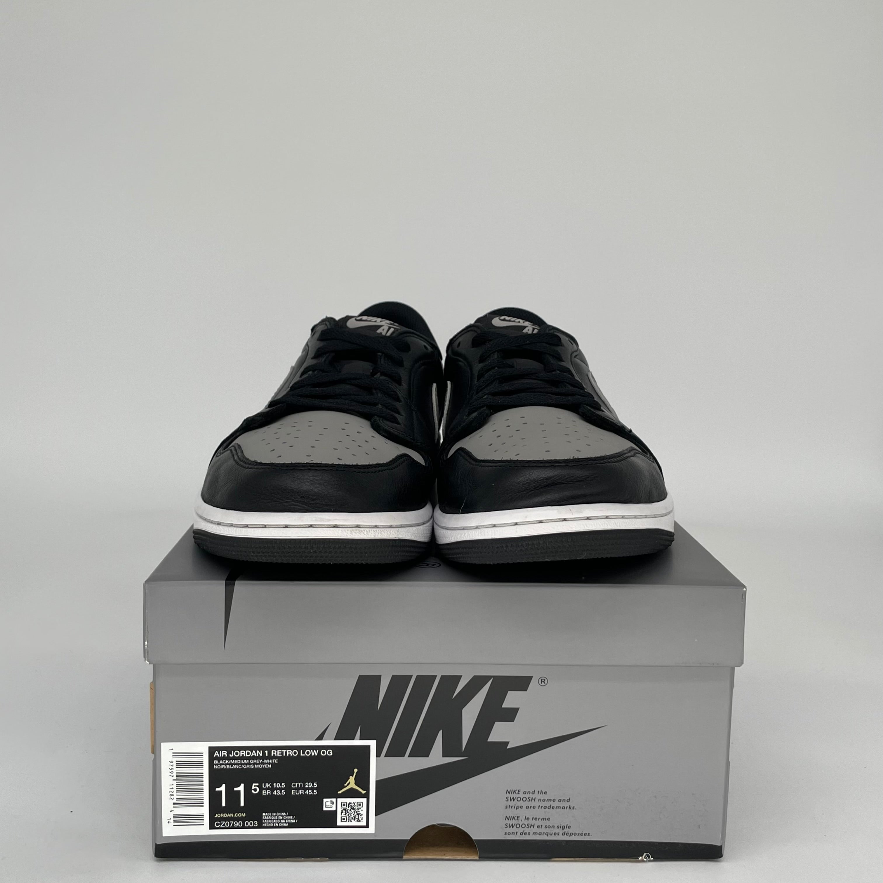 Original Air Jordan 1 Low Shadow Men's Basketball Shoes Size 11.5 - CZ0790-003 | Casual Streetwear & Sneaker Collection for Urban Fashion