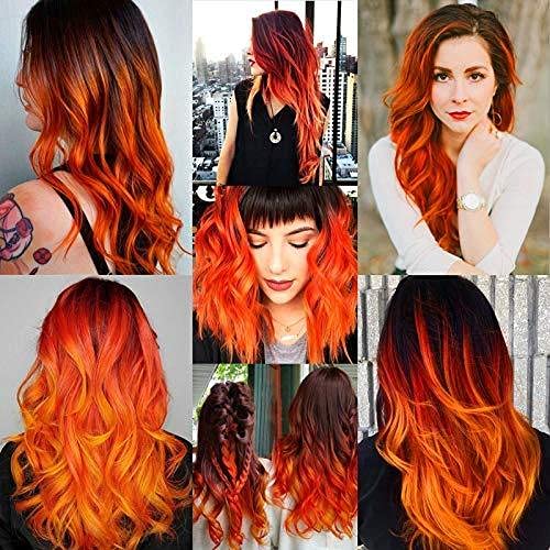 Ekan Set of 2 Colorful Synthetic Hair Clip-in Highlights for Women & Girls - Vibrant Streak Extensions for Parties, Cosplay & Daily Styling (Style M1)