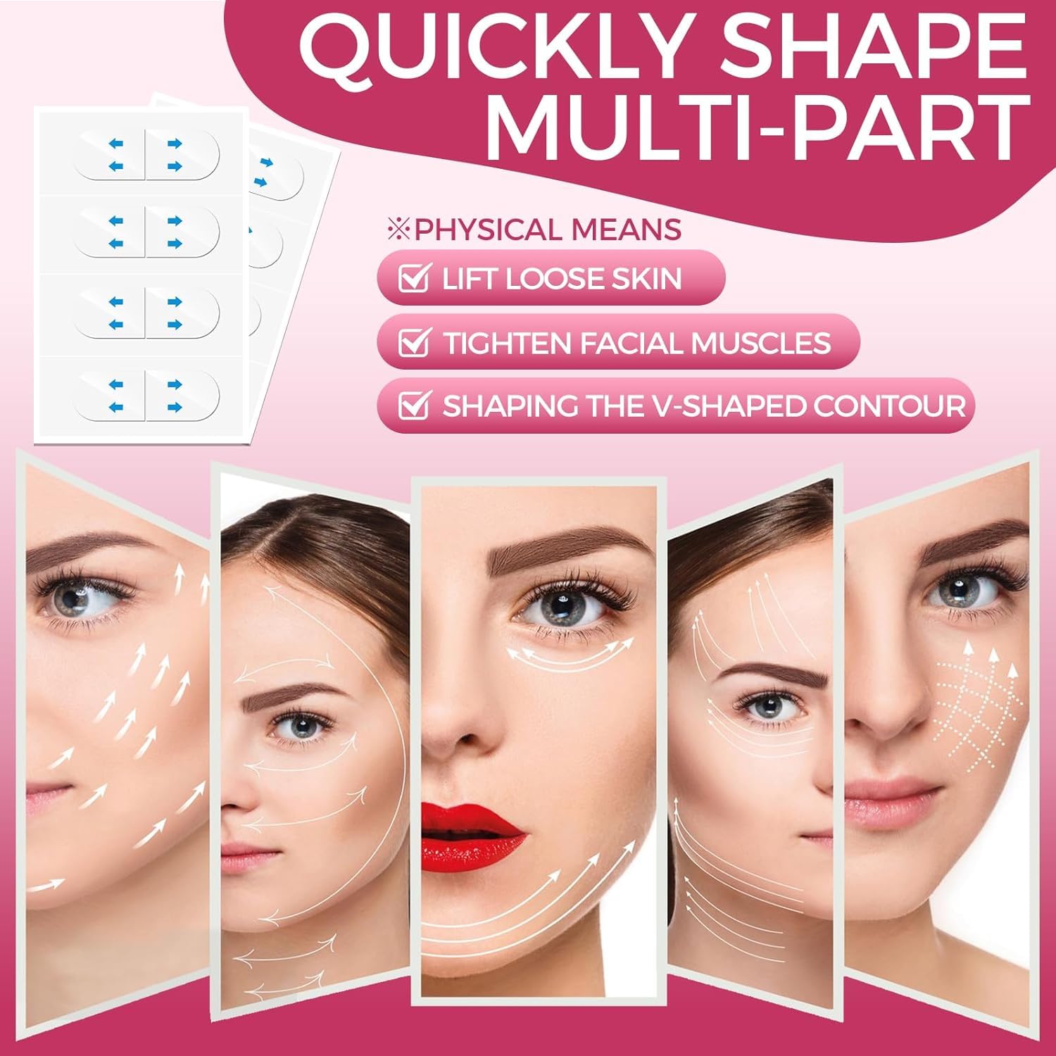 120pcs Invisible Face Lift Tape for Jowls & Double Chin - Instant Lifting for Saggy Skin - Secret Makeup Essential