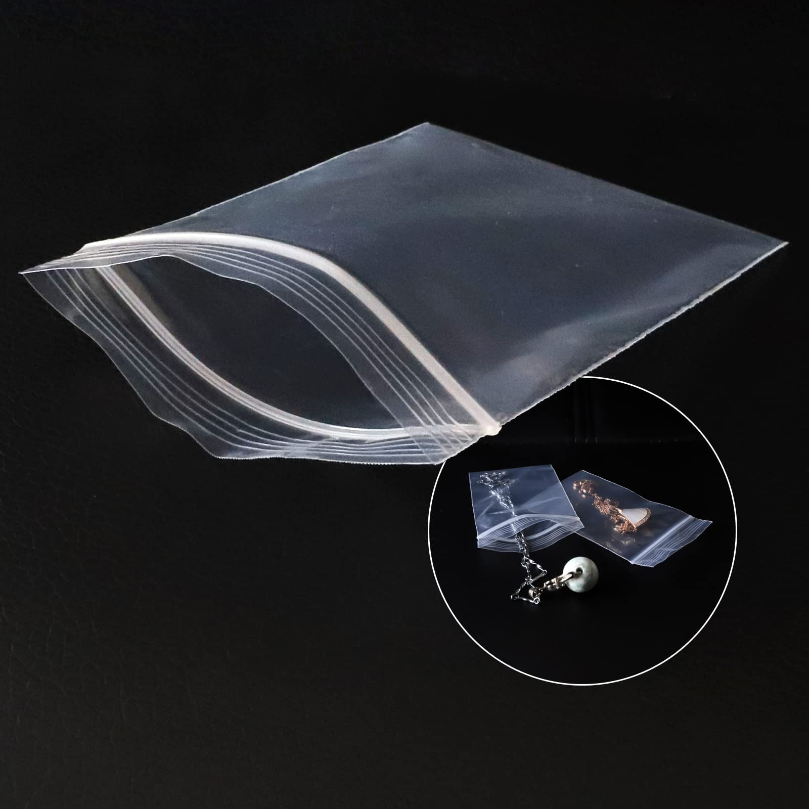 1000pcs 2x3 Inch Small Clear Plastic Bags - Reusable Transparent Jewelry Baggies for Pills, Coins, Candy Storage | Perfect for Organizing Beads, Crafts & Small Items at Home or Retail