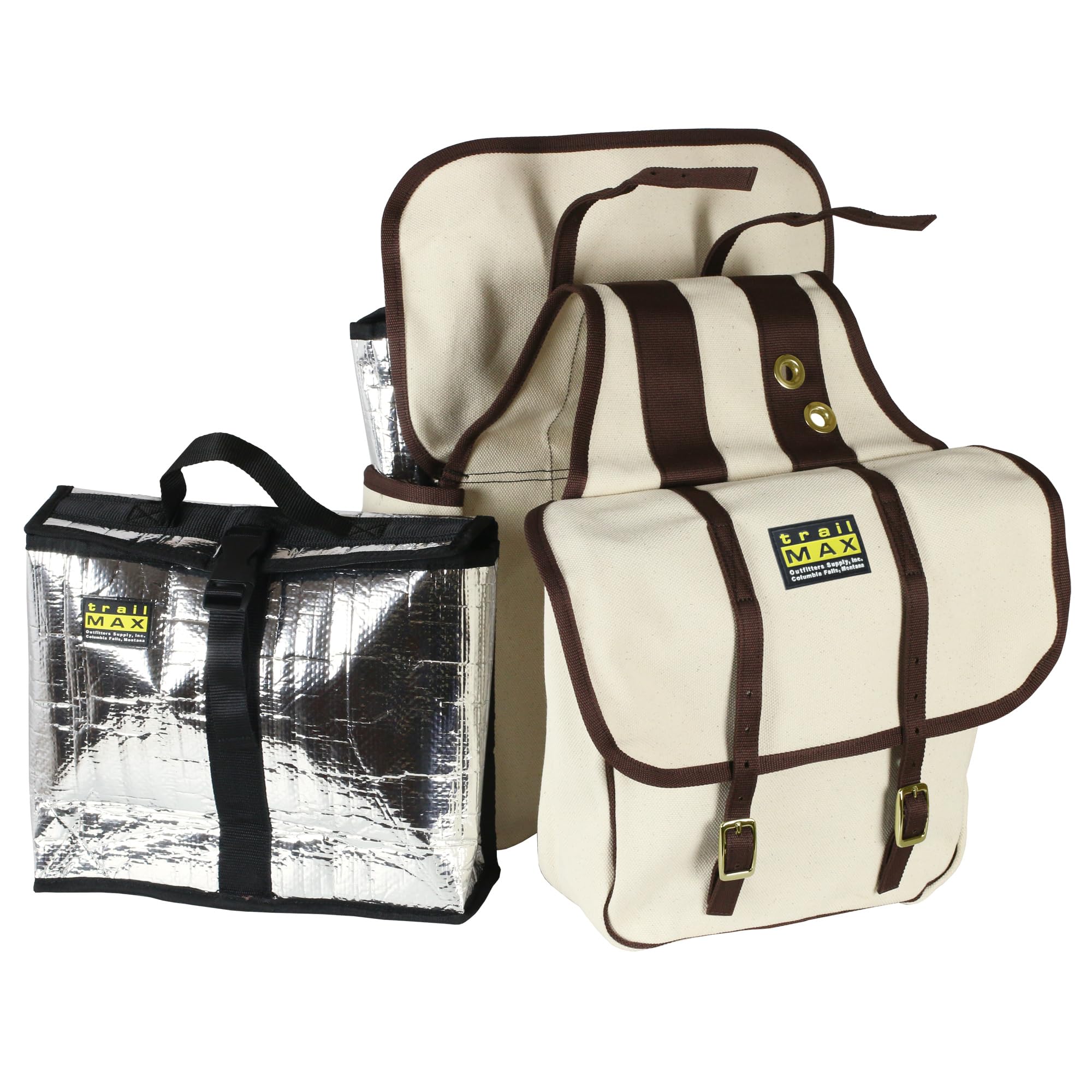 TrailMax Heavy Duty Canvas Horse Saddle Bag - Waterproof & Weather Resistant Equestrian Saddlebag for Trail Riding - Perfect for Outdoor Adventures, Camping & Long Distance Horseback Riding