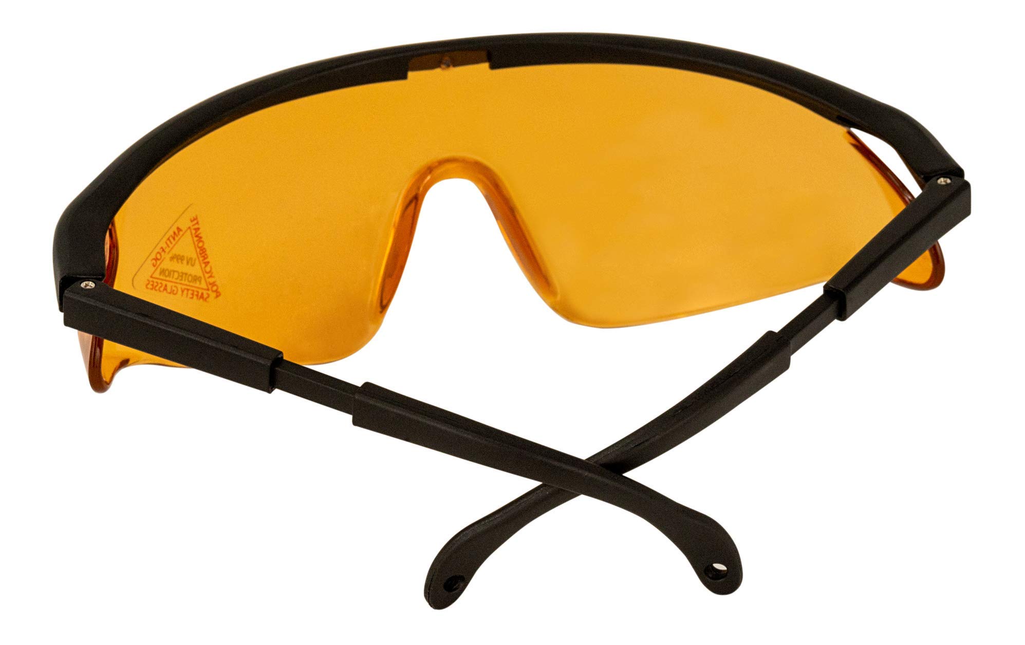 Simone Safety Glasses – Orange & Black Wrap Around Anti-Scratch Anti-Fog Lenses with UV Protection & Blue Light Blocking | ANSI Z87 Certified, Adjustable Temples, Built-in Side Shields, OTG Compatible | Perfect for Construction, Lab Work, Woodworking & Outdoor Activities