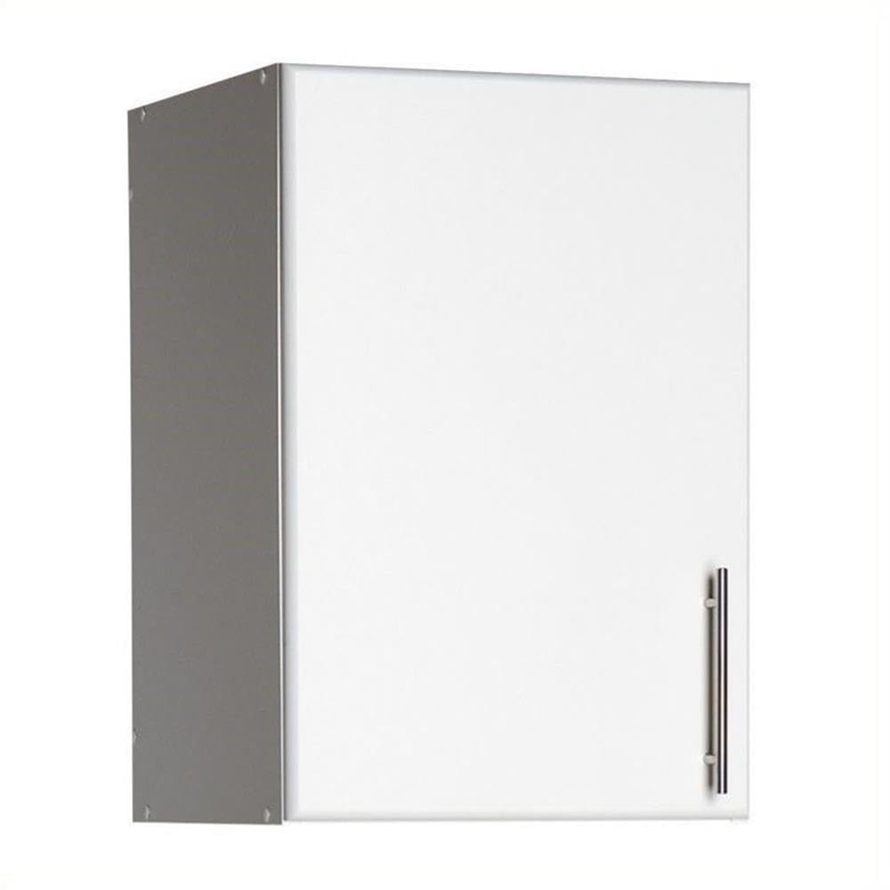 16 Inch Modern White Wood Wall Cabinet with Door - Hawthorne Collections | Perfect for Bathroom, Kitchen & Living Room Storage