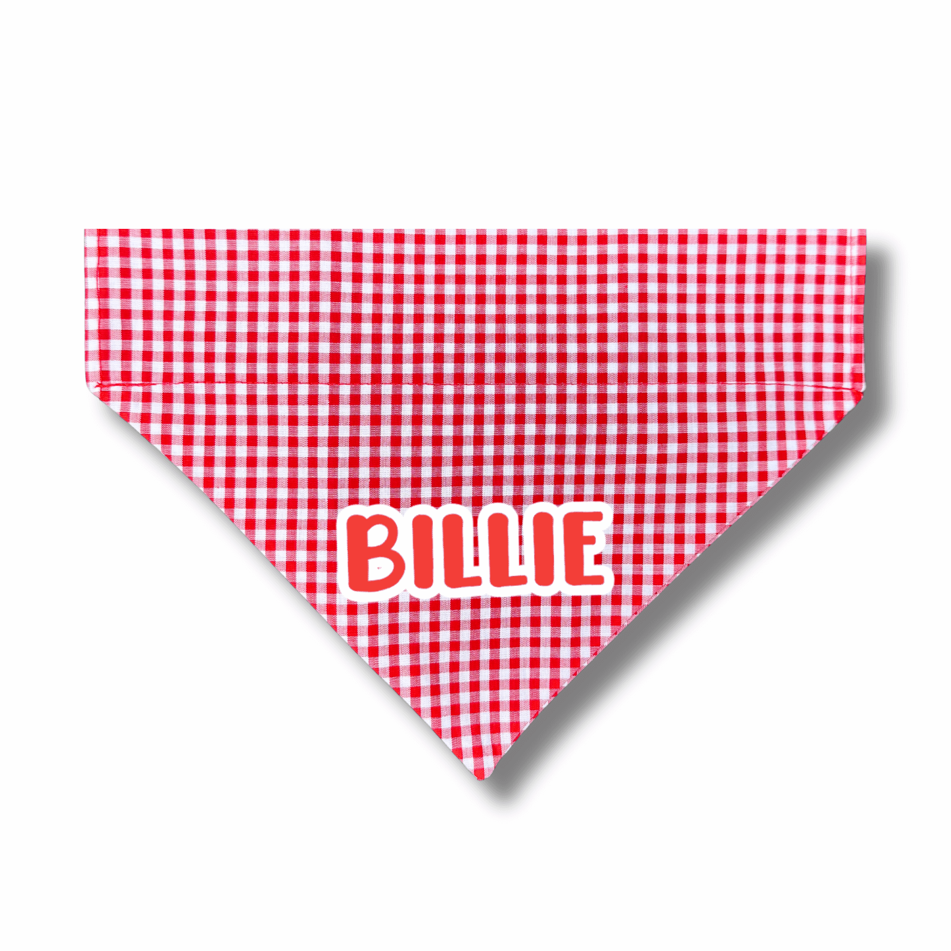 Red Gingham Reversible Dog Bandana - Adjustable Pet Scarf for Small Medium Large Dogs - Perfect for Walks, Photos & Holidays