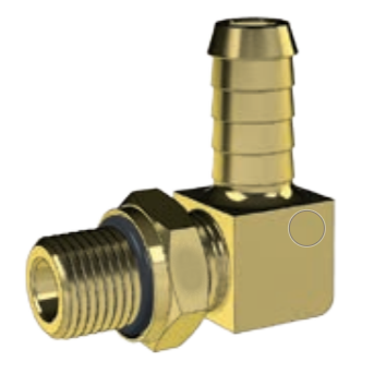 90 Degree Brass Hose Barb Fitting - Metric Size for Plumbing, Automotive & Industrial Applications