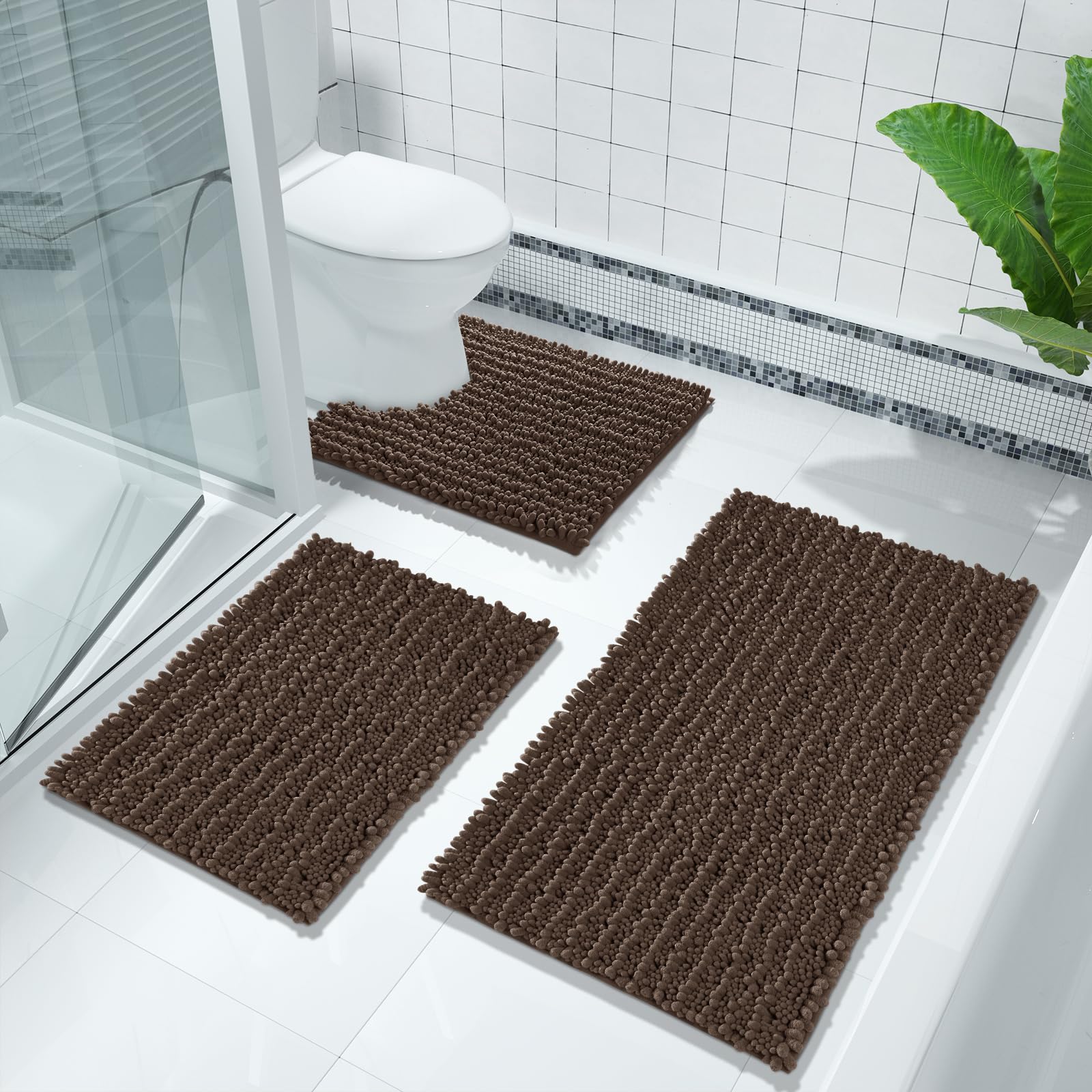 Yimobra Non-Slip Bath Mat 24x44, Quick Dry & Machine Washable - Soft Absorbent for Bathroom & Bedroom Floors