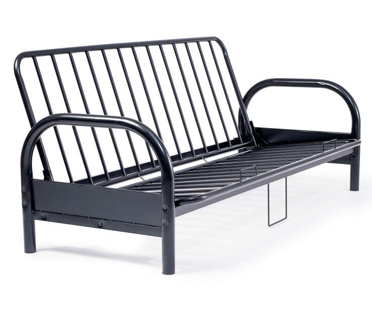 Black Metal Futon Frame - Sturdy & Modern Design for Small Spaces - Perfect for Guest Rooms, Apartments, and Dorm Rooms