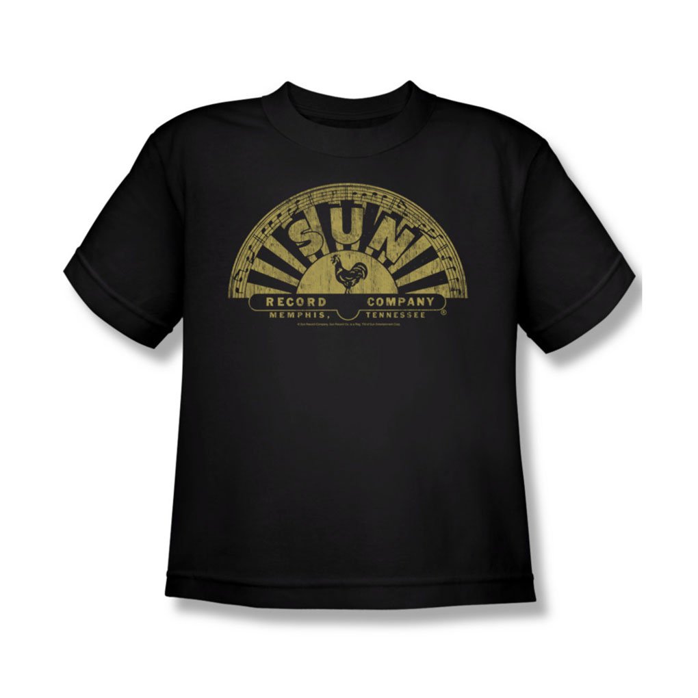 Sun Records Black Tattered Logo Youth T-Shirt - Vintage Music Tee for Concerts & Casual Wear