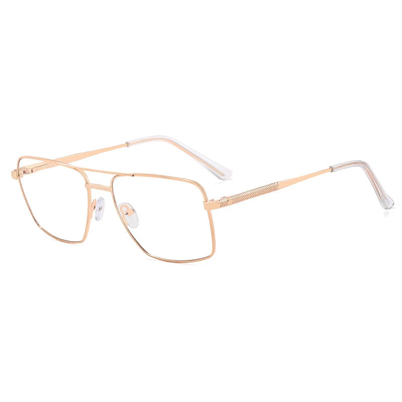 CCspace Unisex Full Rim Square Double Bridge Alloy Eyeglasses Frame 57288 - Stylish & Durable for Work, Reading & Fashion Accessories