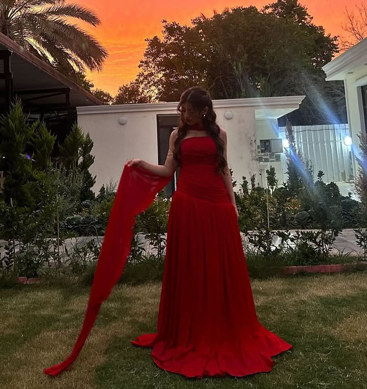 Elegant A-Line Red Long Prom Dress for Formal Party - J5927 | Perfect for Homecoming, Evening Gala & Special Occasions
