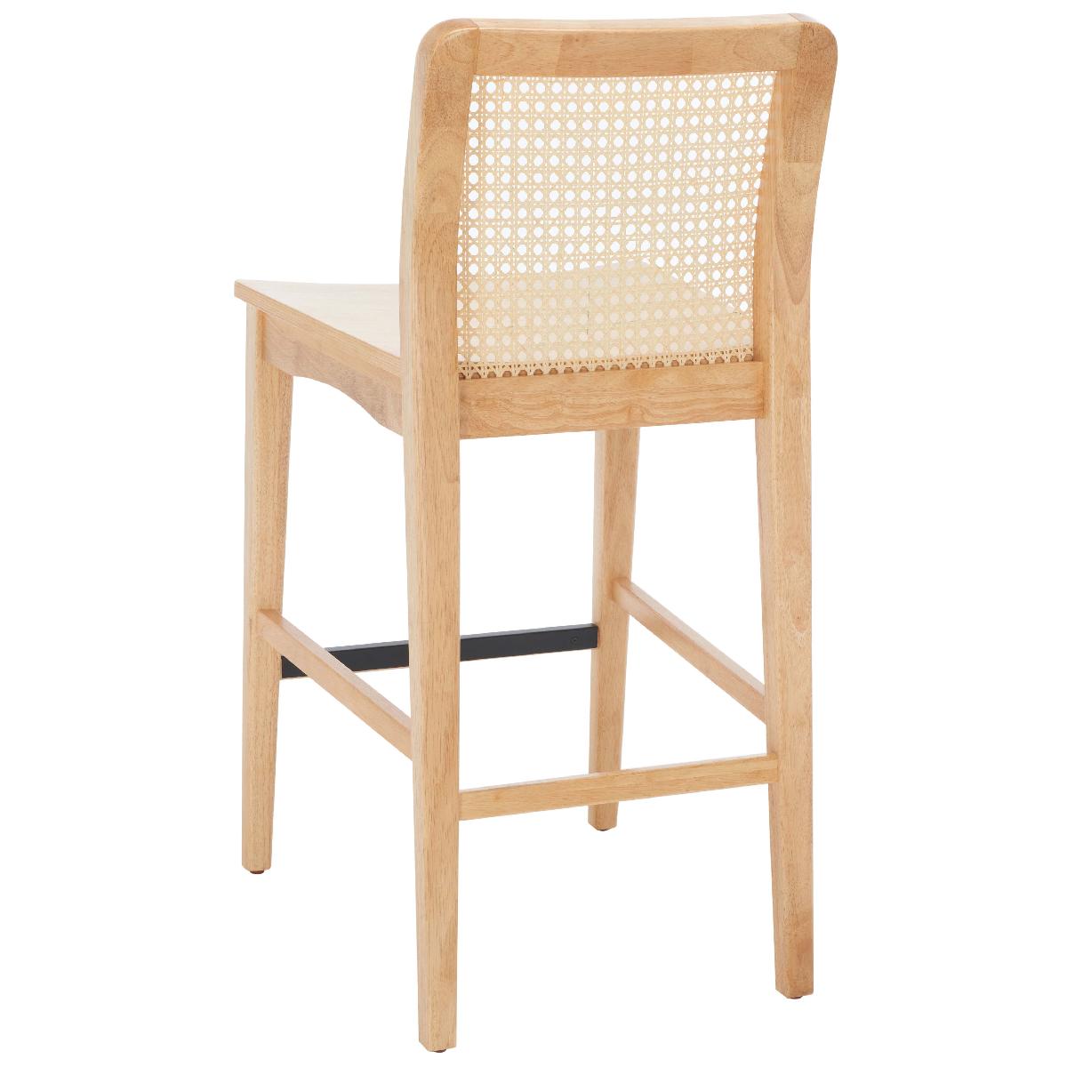 Safavieh Benicio Rattan Counter Stool Set of 2 - BST1506 - Natural Woven Bar Stools for Kitchen Island, Breakfast Nook & Outdoor Patio Dining