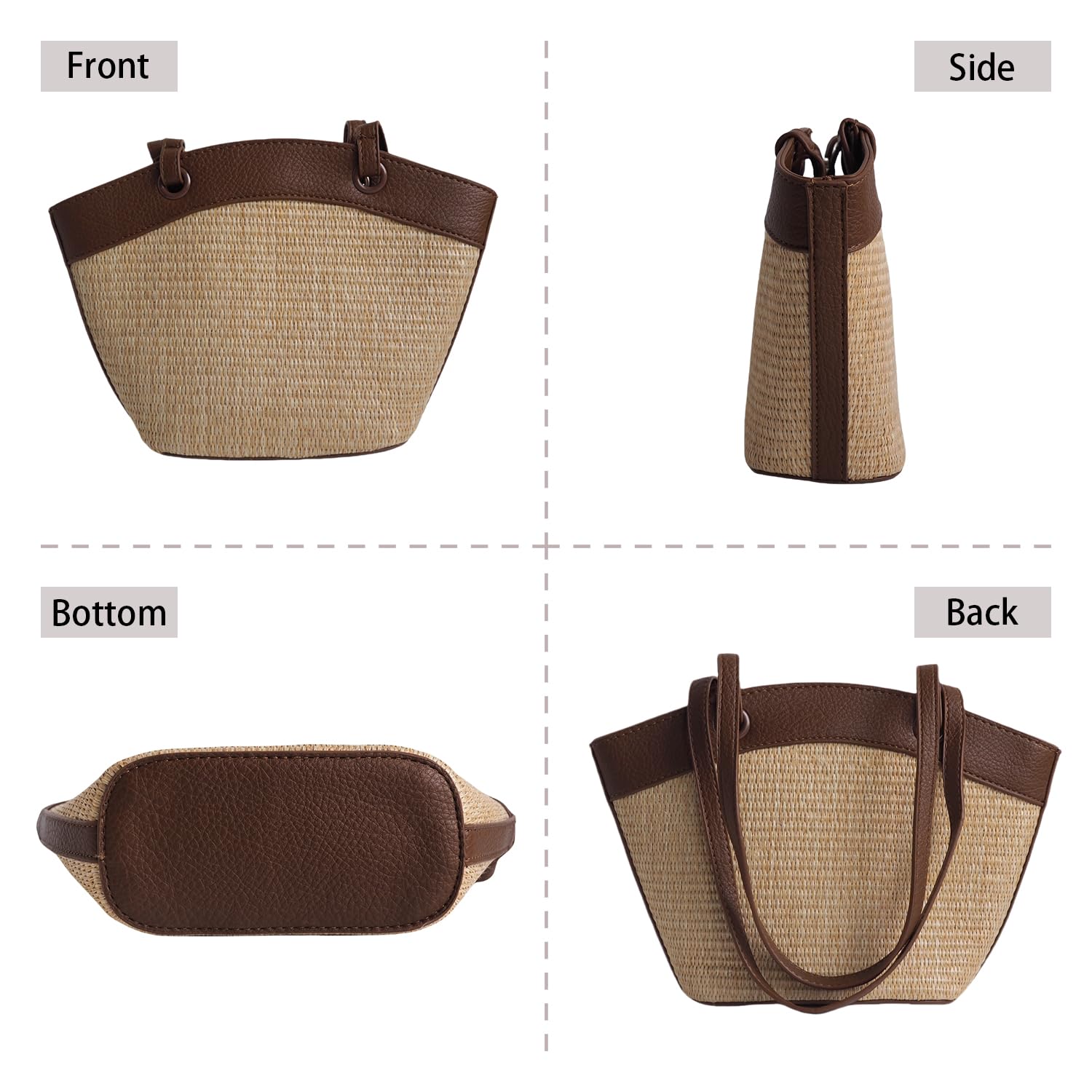 Eco-Friendly Straw Tote Bag for Women - Handmade Woven Beach Shoulder Bag - Summer Hobo Purse - Perfect for Beach Vacations, Picnics & Farmers Market Shopping