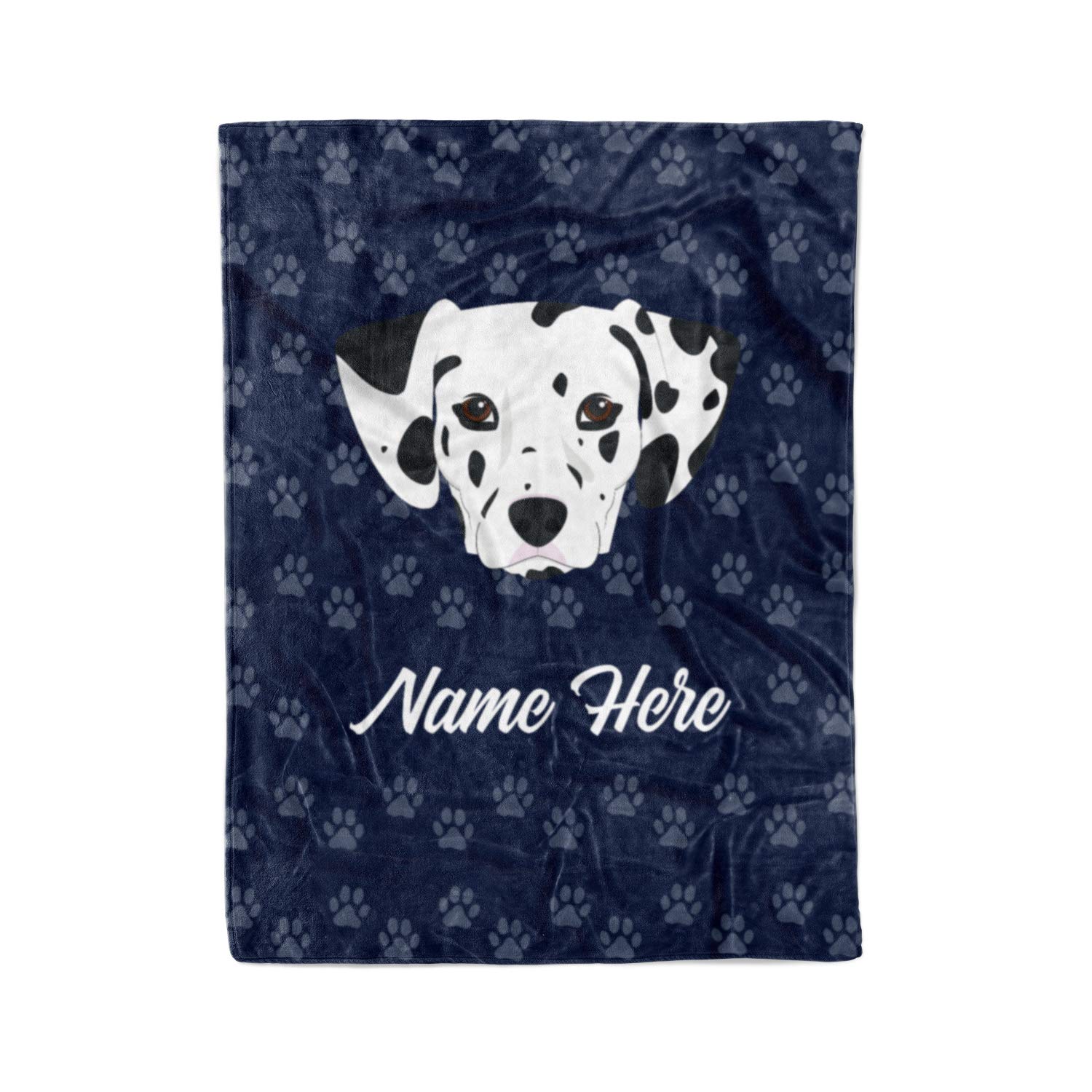 Personalized Custom Pet Dalmatian Fleece & Sherpa Throw Blanket for Men, Women, Kids & Babies - Cozy Dog Lovers Blanket for Bedtime, Sofa & Travel - Perfect Gift for Moms, Dads & Pet Owners
