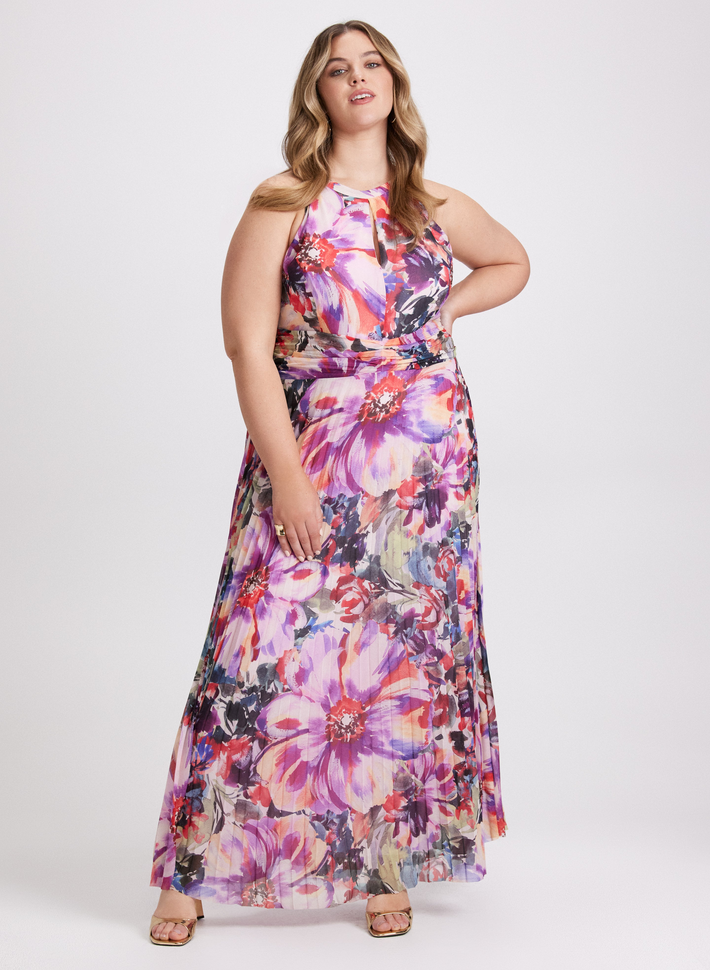 Floral Maxi Dress for Women - Elegant Summer Long Dress with Flowy Skirt - Perfect for Beach, Vacation, and Casual Outings