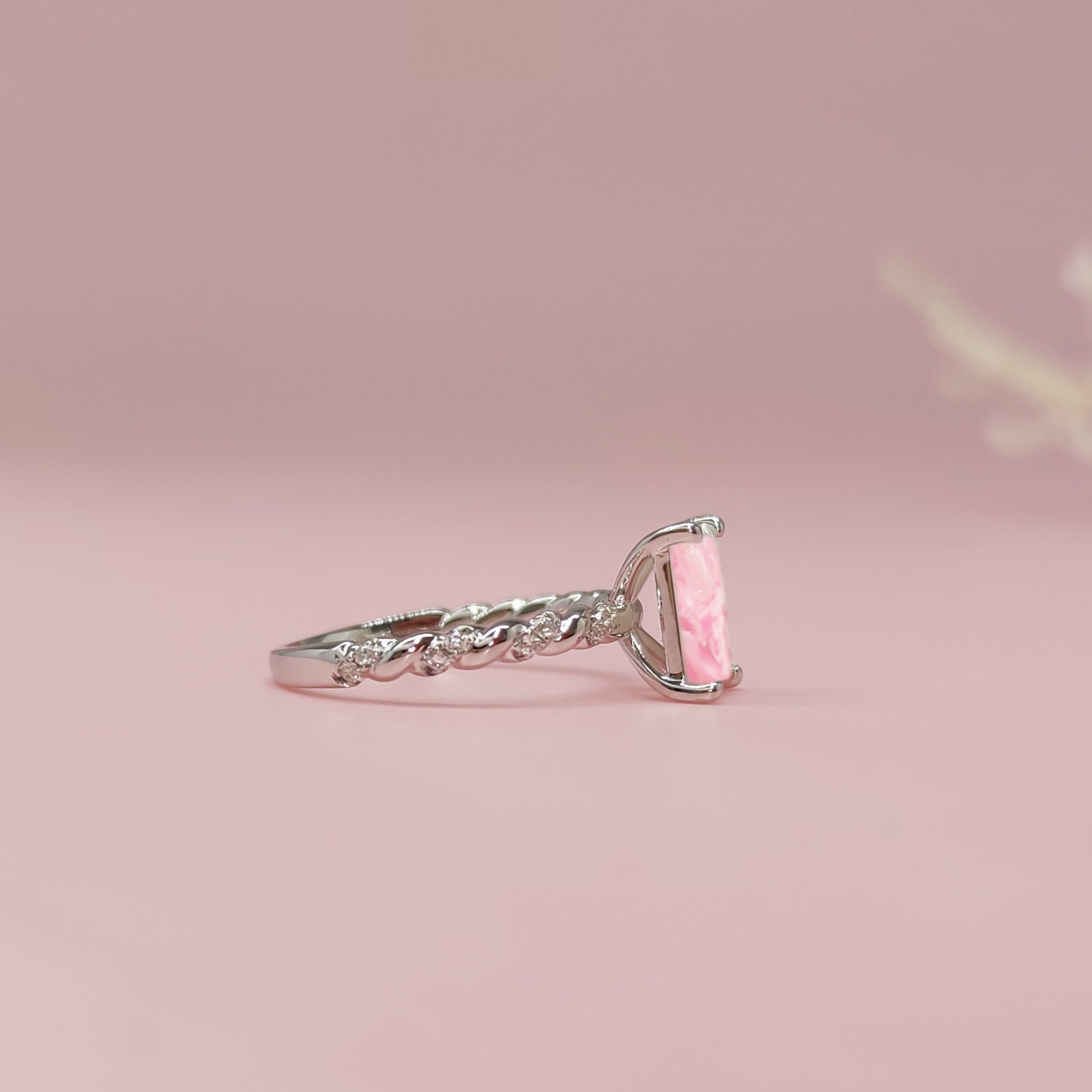 Twisted Elegance Band: Rectangular Twist Solid Gold Ring for Women | Pregnancy Test Jewelry | Perfect for Maternity Announcements, Baby Showers & Special Occasions