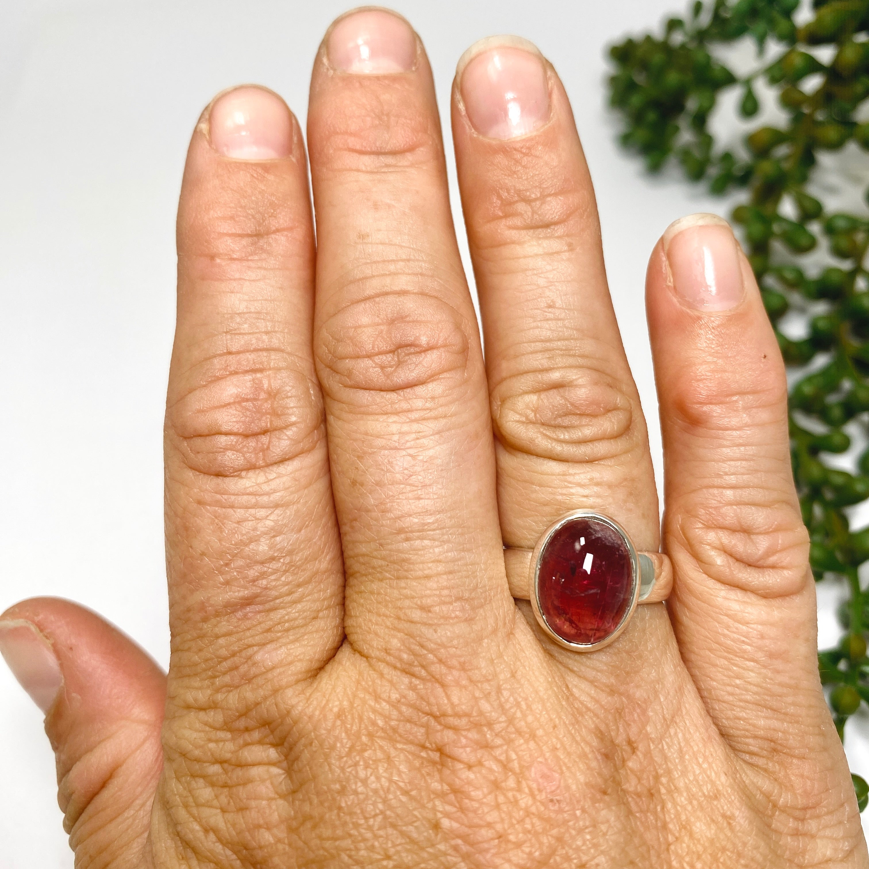 Pink Tourmaline Oval Cabochon Ring Size 7 - Genuine Gemstone Jewelry for Women - Perfect for Engagement, Wedding & Everyday Wear