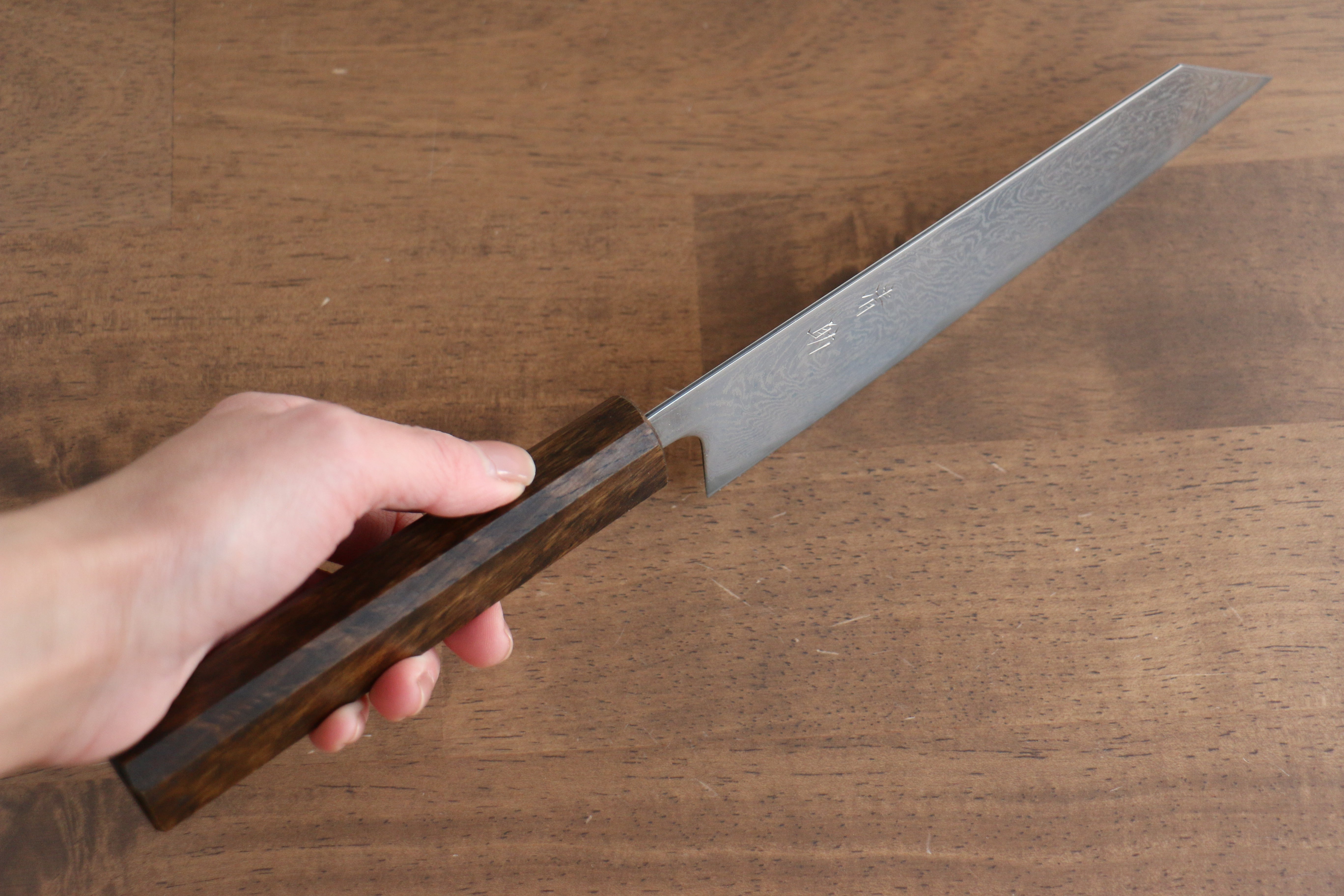 Premium Seisuke Nami AUS10 Damascus Steel Bunka Knife 180mm - Mirror Polished Blade with Oak Handle - Perfect for Sushi, Vegetables & Precision Kitchen Tasks