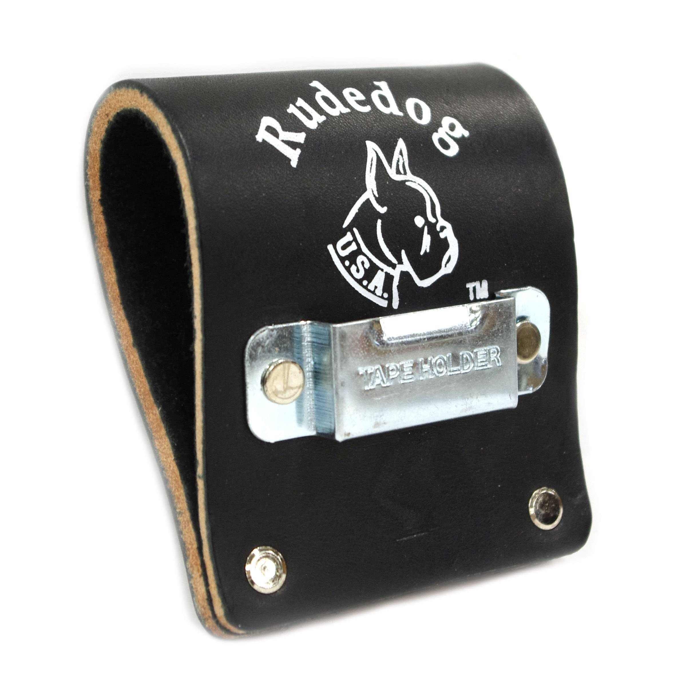 Rudedog USA #3012 - Heavy Duty Tape Measure Holder with High Mount, Durable Belt Clip for Carpenters, Electricians & Construction Workers - Perfect for Tool Belts & Workwear Accessories