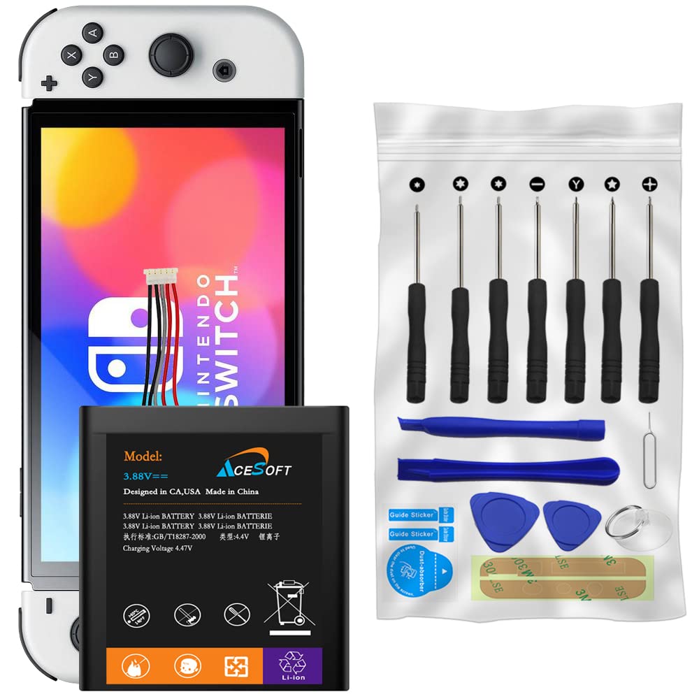 Premium 4600mAh Rechargeable Screwdriver Tool Kit for Nintendo Switch OLED HEG-001 - Large Capacity AA Grade Business Upgrade - Perfect for DIY Repairs & Console Maintenance