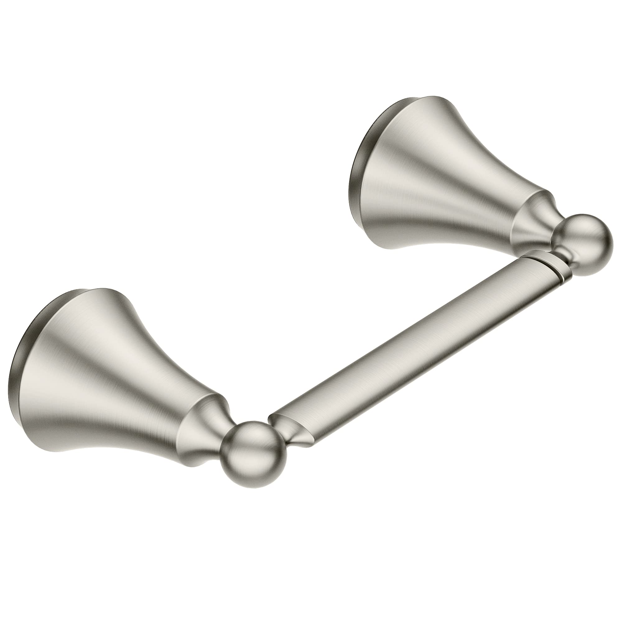 Moen YB5208BN Wynford Double Post Pivoting Toilet Paper Holder, Brushed Nickel - Durable Bathroom Tissue Dispenser for Modern Homes & Commercial Spaces