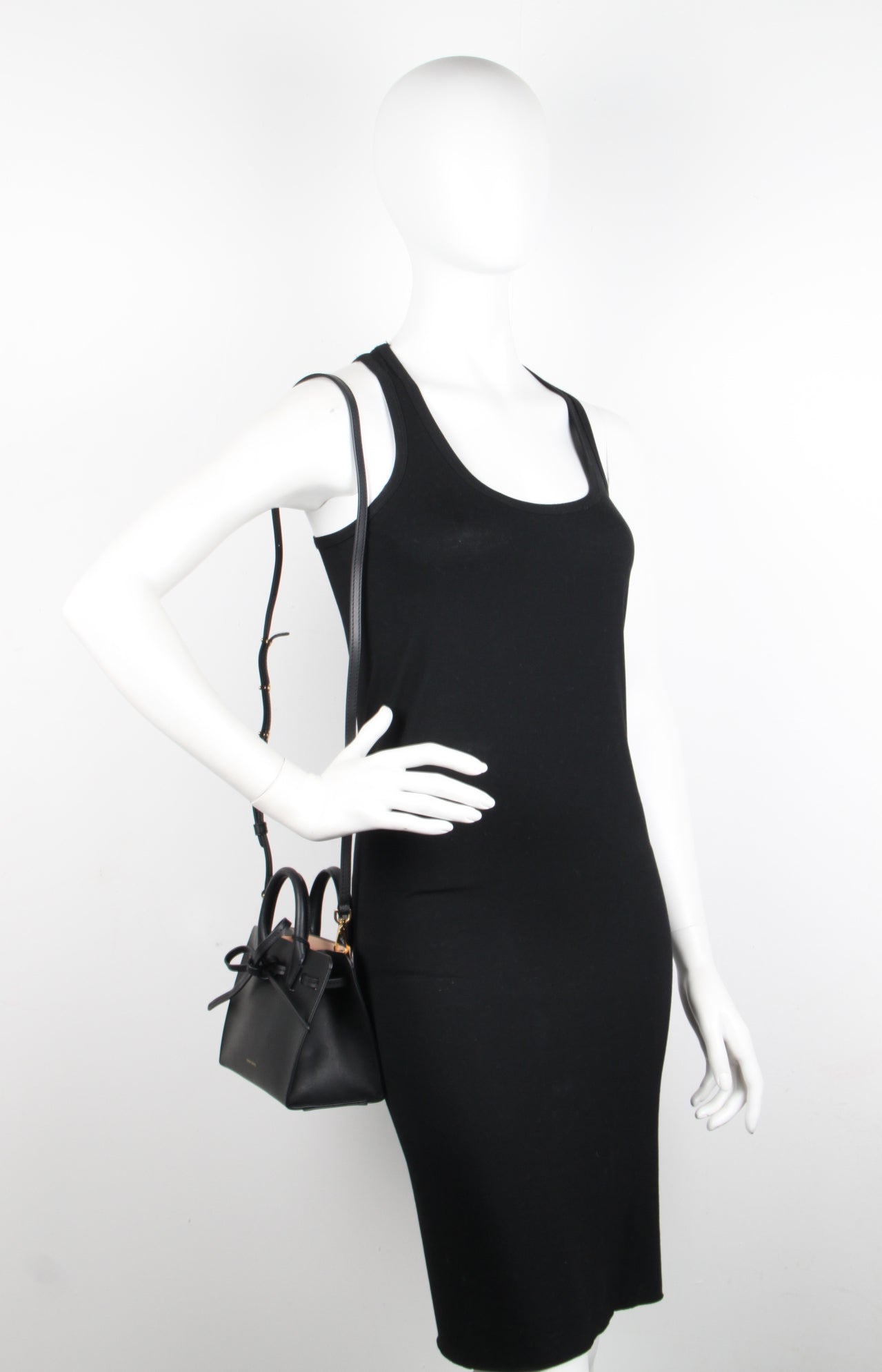 Premium Sun Bag Mini - Genuine Vegetable Tanned Leather Crossbody Bag in Black & Ballet Pink | Perfect for Everyday Use, Travel & Fashion Accessories
