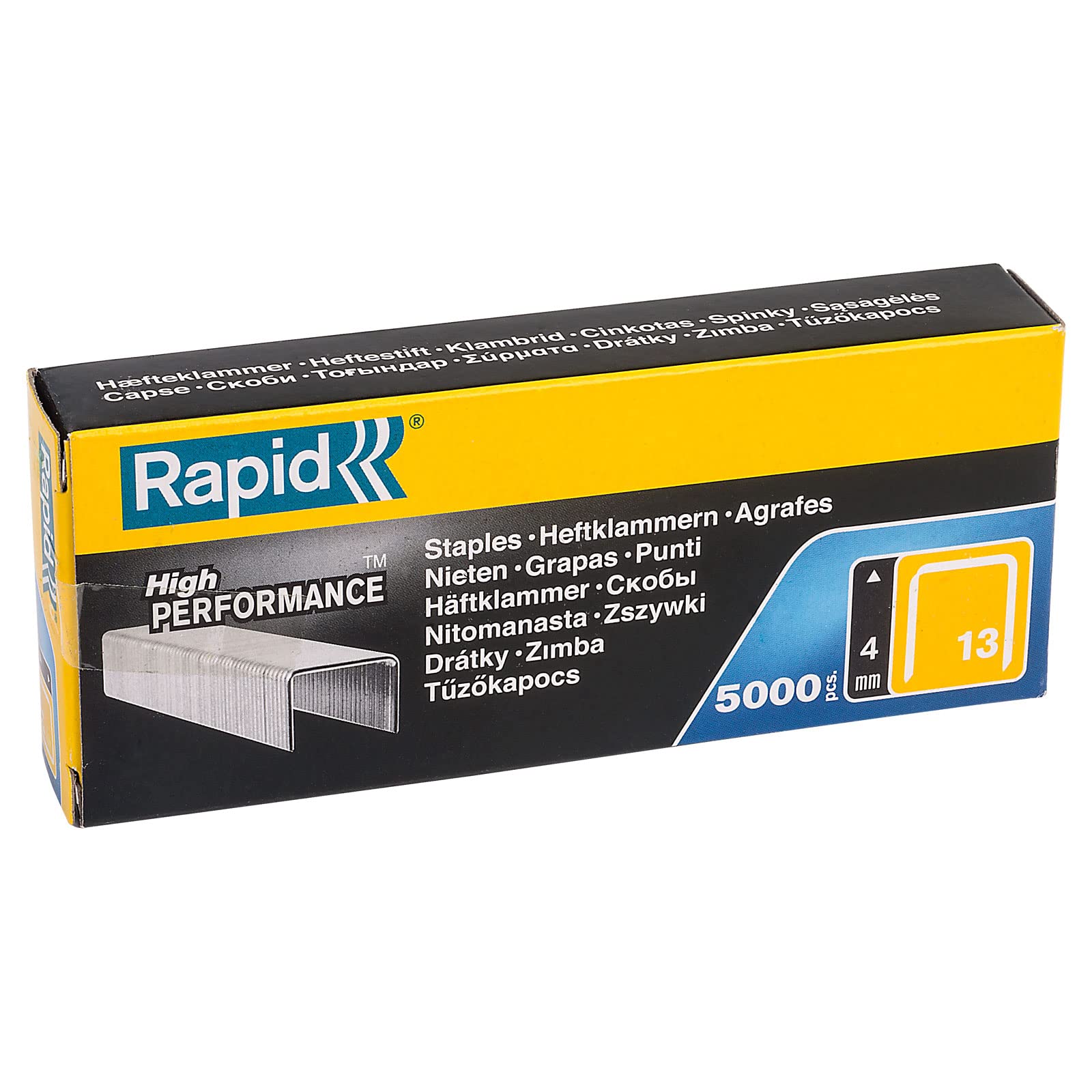 5000-Pack Rapid 13/4 Staples - R13, R23 & R19 Compatible 4mm Shank Length Heavy Duty Staples for Upholstery, Carpentry & DIY Projects