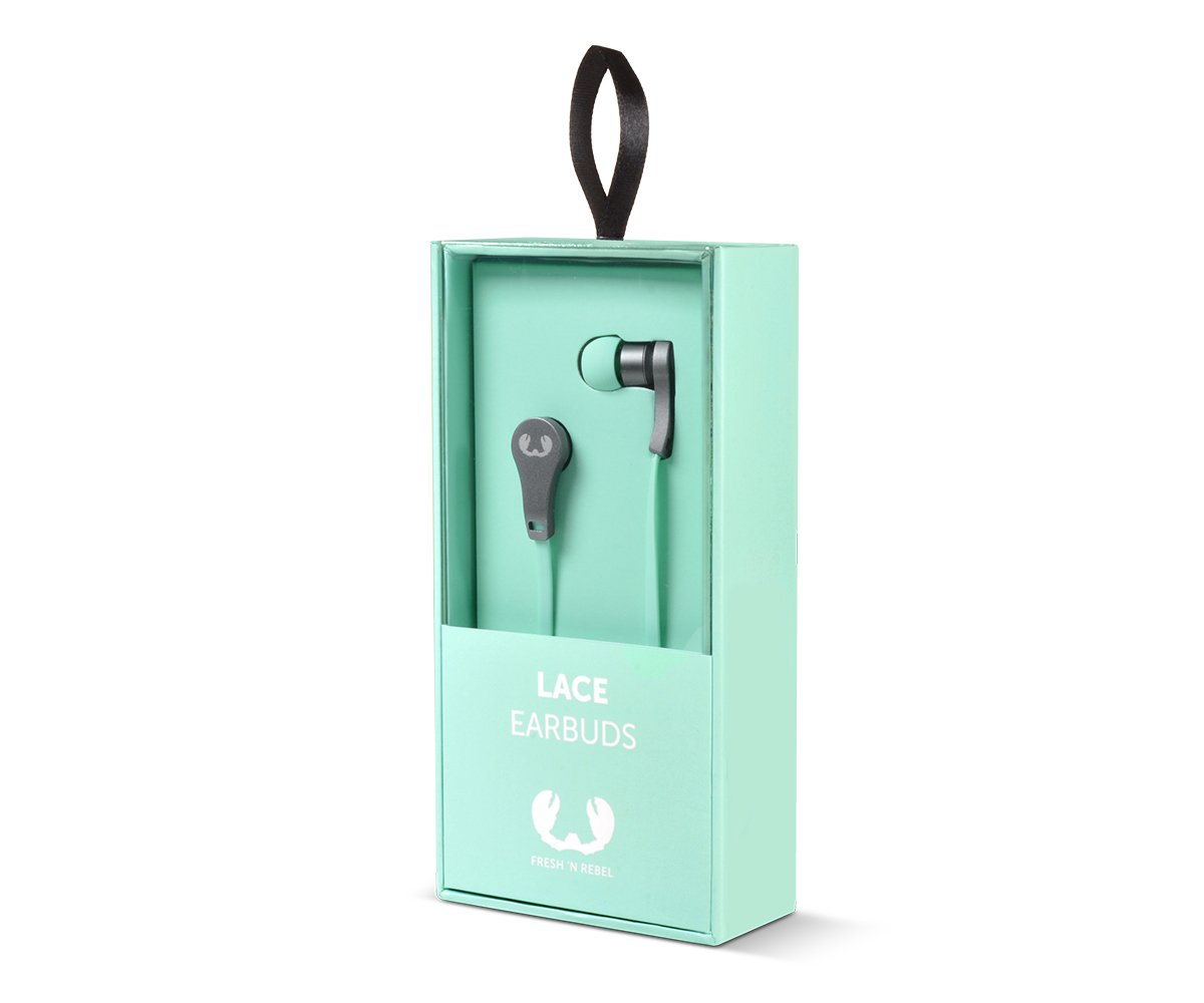 Fresh 'n Rebel Lace In-Ear Headphones with Mic - Wireless Bluetooth Earbuds in Peppermint Green | Sweatproof for Workouts, Running & Gym | Perfect for Music Lovers & Active Lifestyles [156296]