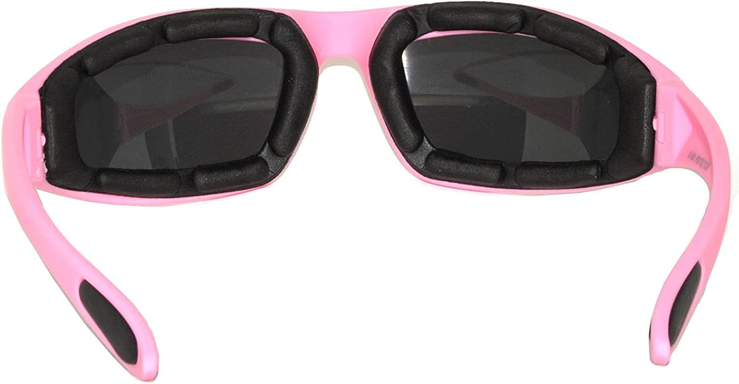 Motorcycle Riding Glasses - Padded Foam Comfort, Smoke & Clear Lenses - UV Protection for Day & Night Riding - Perfect for Cruiser, Sport Bike & Off-Road Adventures