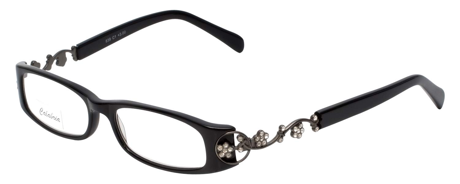 Calabria 839 Techno Optical Reading Glasses with Hard Case - Lightweight & Stylish for Reading, Computer Use & Close Work - Perfect for Office, Home & Travel
