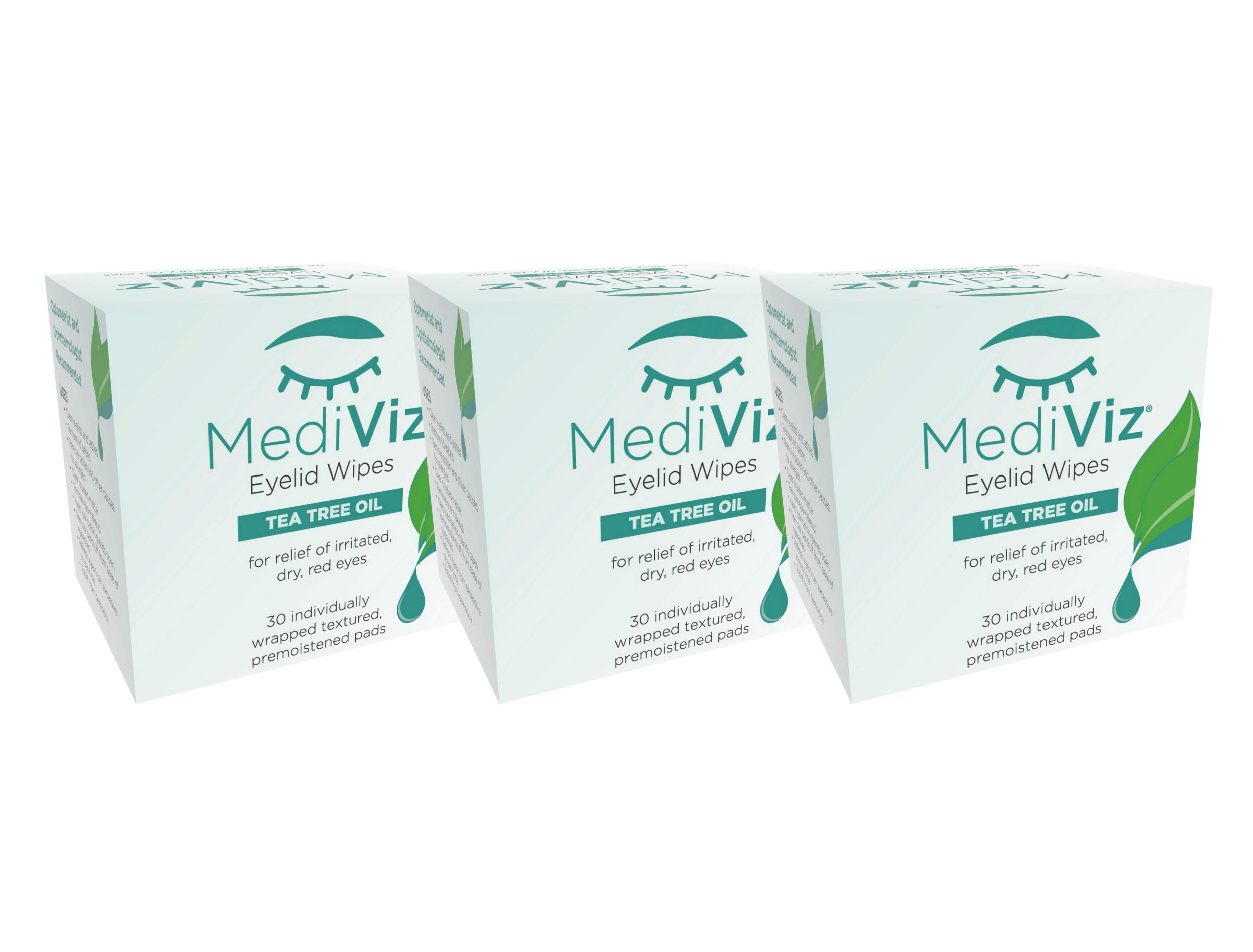 Tea Tree Eyelid Cleanser Wipes - 90 Single-Use Towelettes for Dry Eye Relief, Demodex Removal & Eyelash Hygiene | Gentle Eyelid Cleansing for Blepharitis, MGD & Eye Irritation | Perfect for Daily Eye Care & Makeup Removal