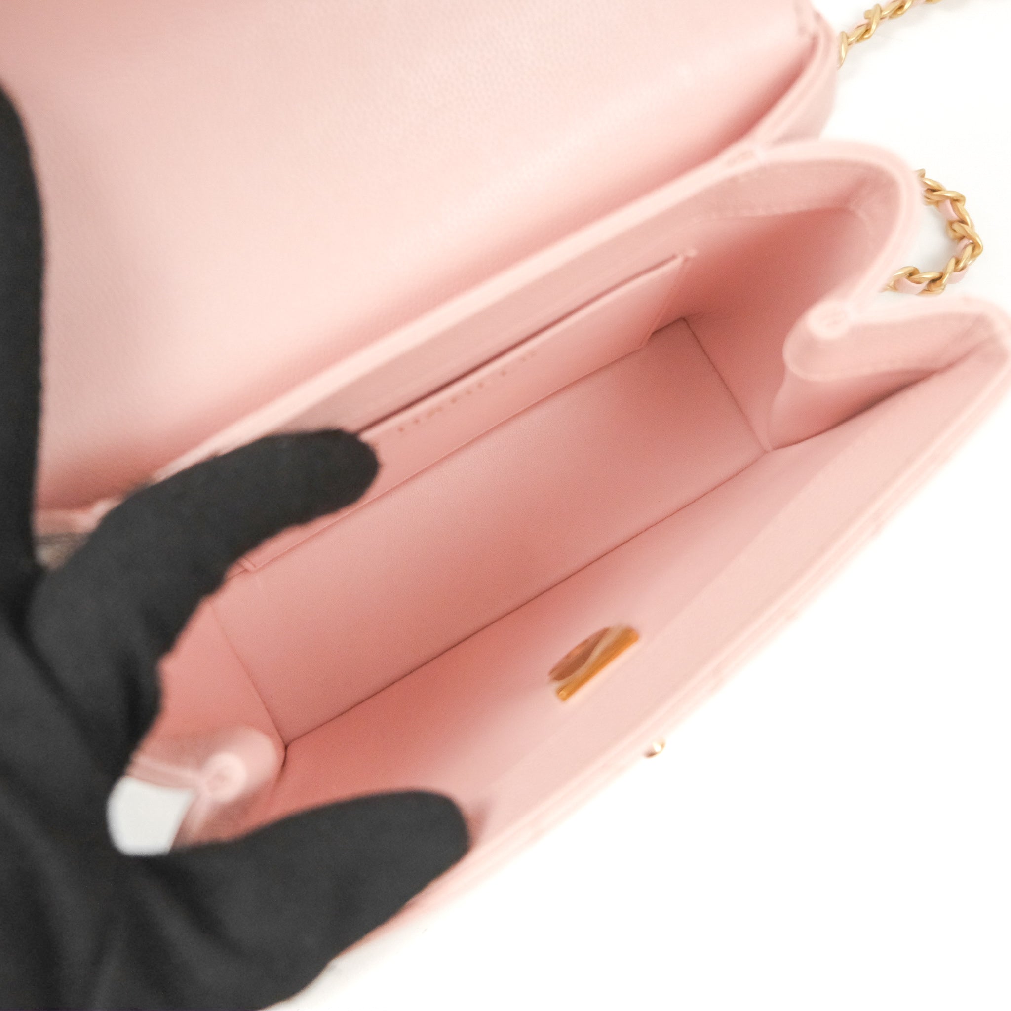 Chanel Carry Me Top Handle Flap Bag in Pink Caviar Leather with Aged Gold Hardware 23S Collection - Perfect for Date Nights, Parties & Special Occasions