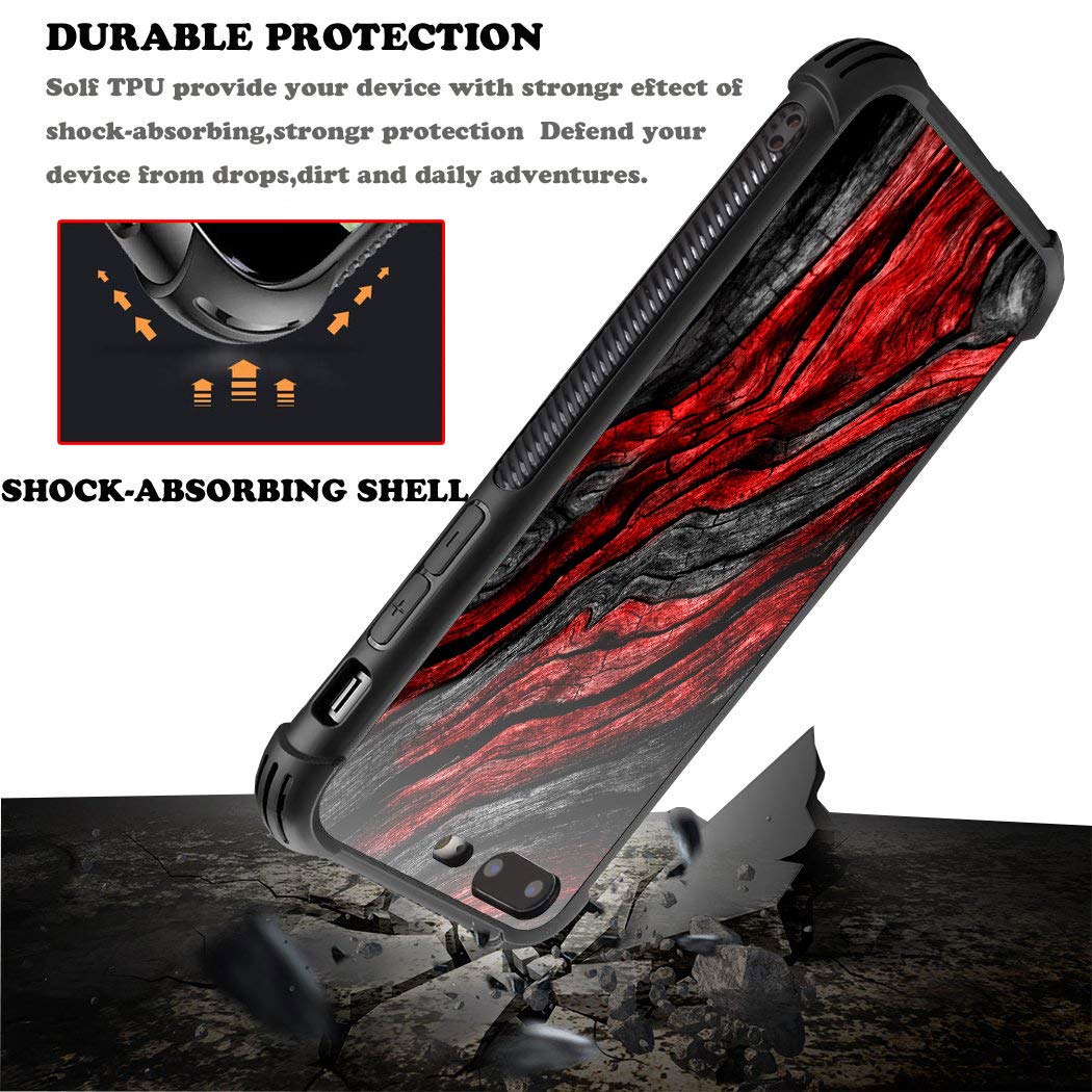 CARLOCA iPhone 8 Case - Wood Grain Shockproof Cover Compatible with iPhone 7/8/SE 2020 | Anti-Scratch Hard Back Protective Case for Men & Boys | Perfect for Work, Travel & Outdoor Activities