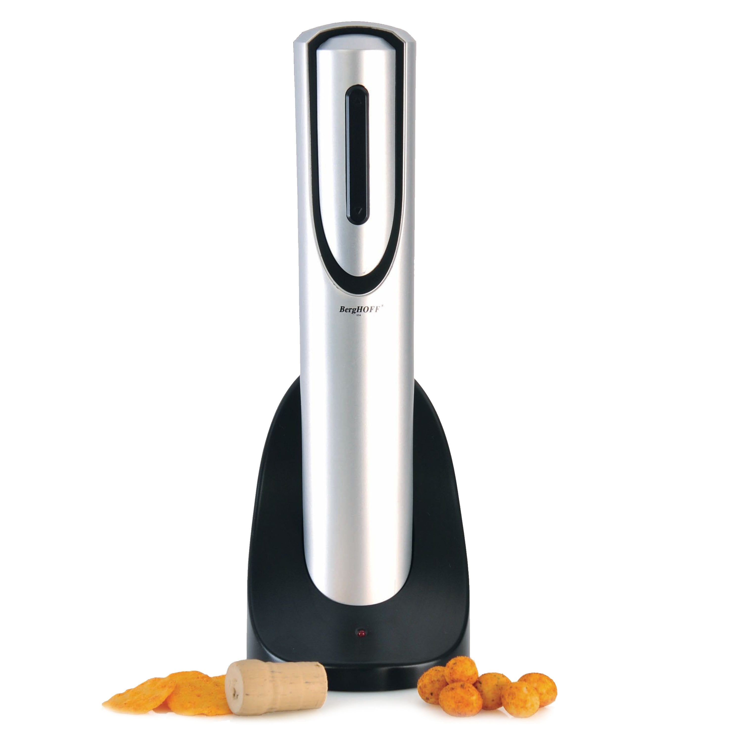 BergHOFF Geminis Rechargeable Electric Wine Opener - Cordless Corkscrew with LED Light & Foil Cutter - Perfect for Parties, Weddings & Home Entertaining