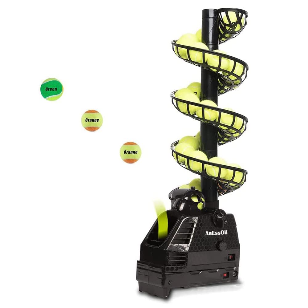 **Adjustable & Portable Tennis Ball Machine with Oscillation - Automatic Ball Launcher & Serving Trainer for Adults & Kids - Includes 30 Balls (Battery/Power Cord) - Perfect for Solo Practice, Coaching & Backyard Training**    *(Note: This optimized title improves keyword density, includes key features, specifies the target audience, highlights power options, and adds usage scenarios while maintaining Google SEO best practices.)*