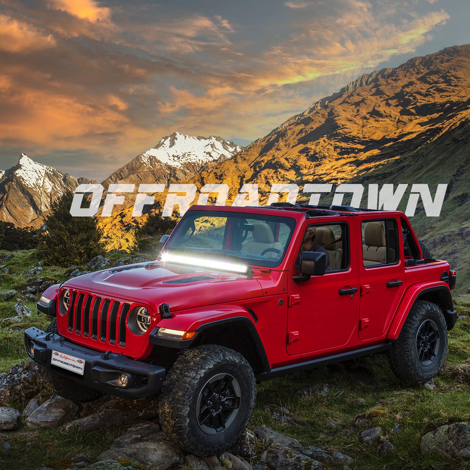 OFFROADTOWN 30-Inch LED Light Bar - 480W Spot Flood Combo Beam with Wiring Harness & Black Cover - Off-Road Driving Lights for Trucks, Pickups, UTVs, SUVs, Broncos & Can-Am - Perfect for Night Off-Roading, Camping & Trail Adventures