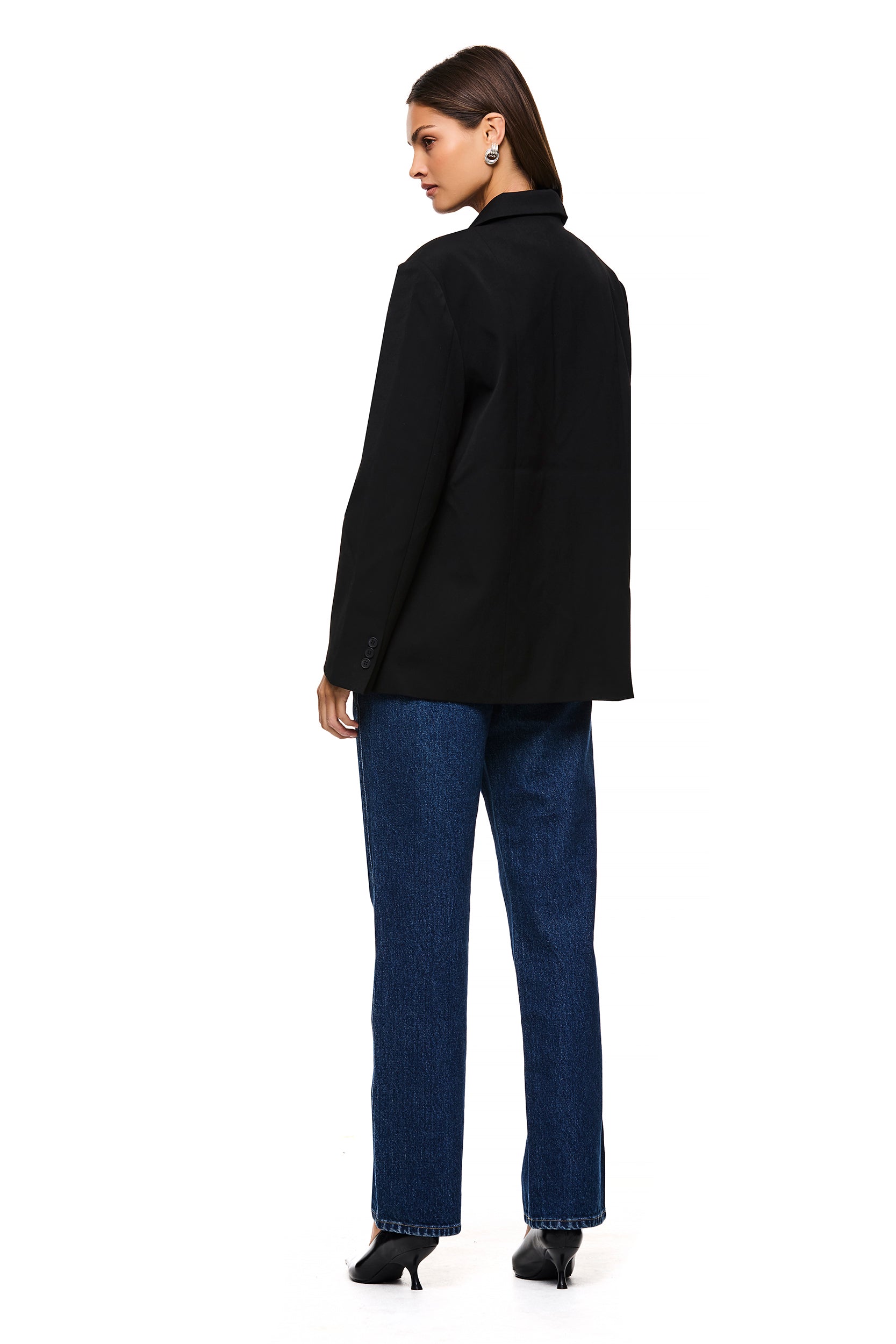 The Isla Black Blazer for Women - Elegant Slim Fit Office Blazer with Notch Lapel - Perfect for Business, Work, and Formal Occasions