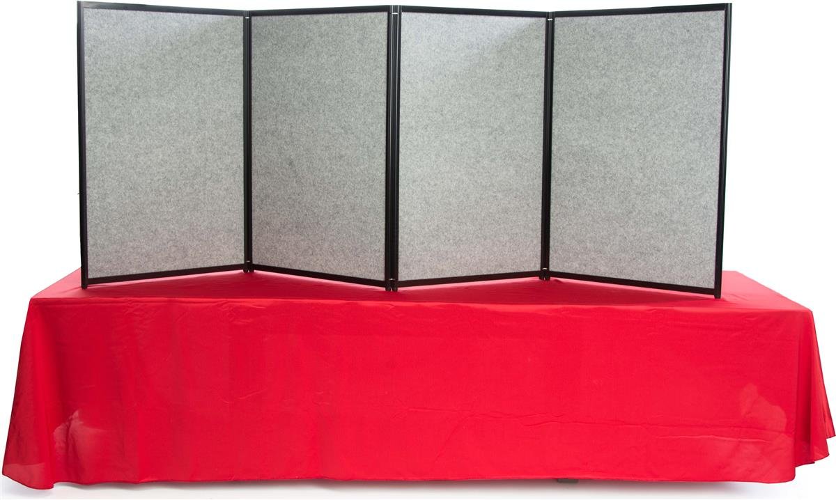 Double Sided Trade Show Presentation Board - 4 Panel Display for 8-Foot Tables (With/Without LED Lights) - Perfect for Exhibitions, Conventions & Business Events