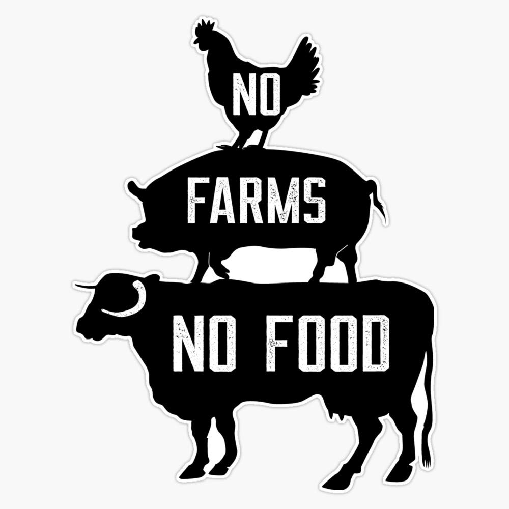 No Farms No Food Vinyl Bumper Sticker - 5 Inch Waterproof Decal for Cars, Laptops & Windows - Support Local Agriculture & Farmers