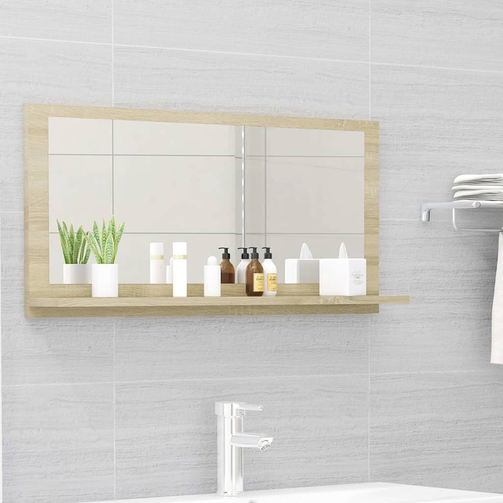 Modern Bathroom Vanity Set with Mirror - Sonoma Oak 31.5