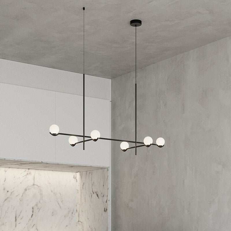 Glass Ball Hanging Light Fixture - Modern Pendant Lighting for Living Room, Bedroom & Dining Room Decor | Energy Efficient LED Chandelier for Home & Office Interior Design
