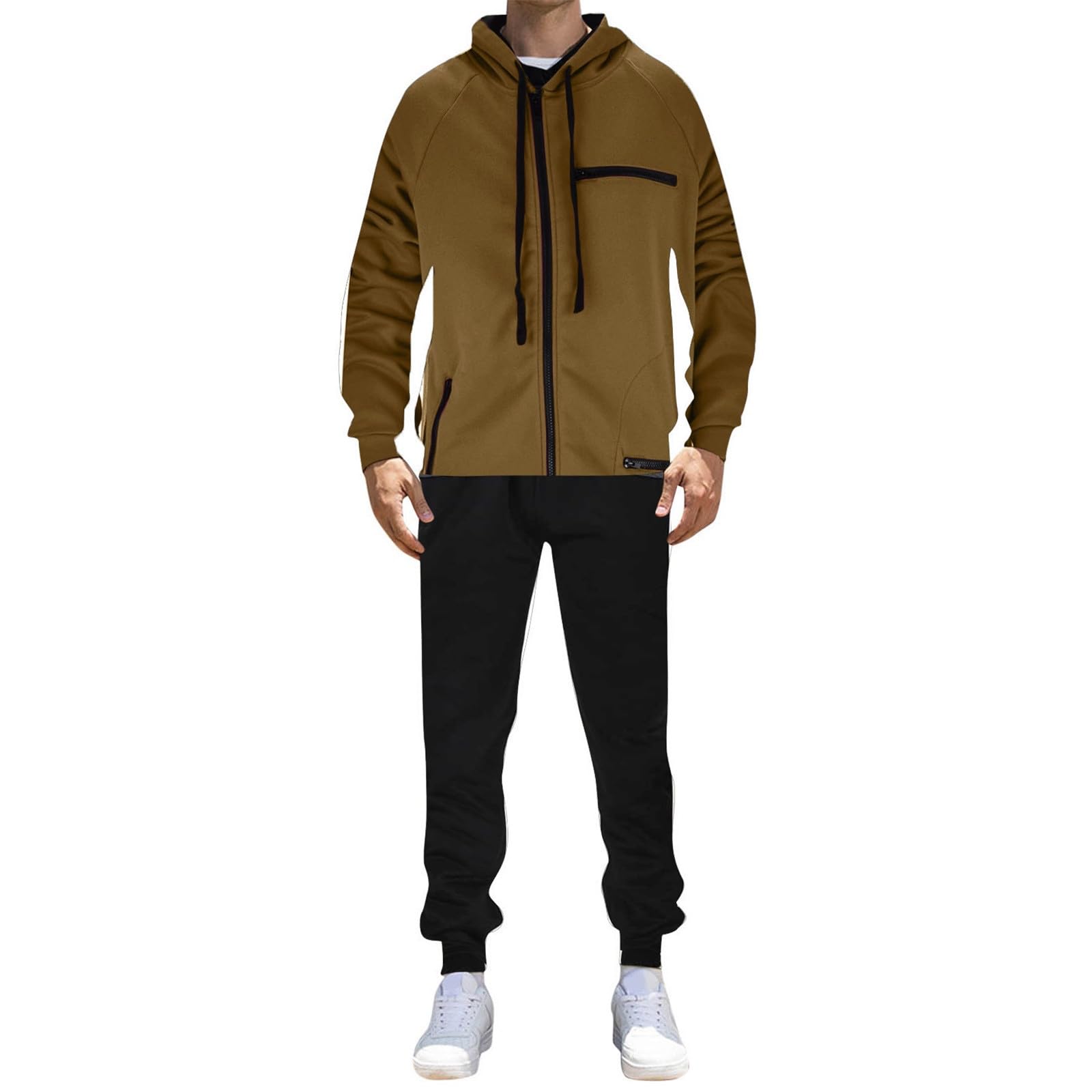 Blandoom Men's Full Tracksuit Set - Zip Up Hoodie & Joggers Pants - Loose Fit Activewear for Gym, Running, Pilates & Casual Wear - Comfortable Training Outfit for Men S