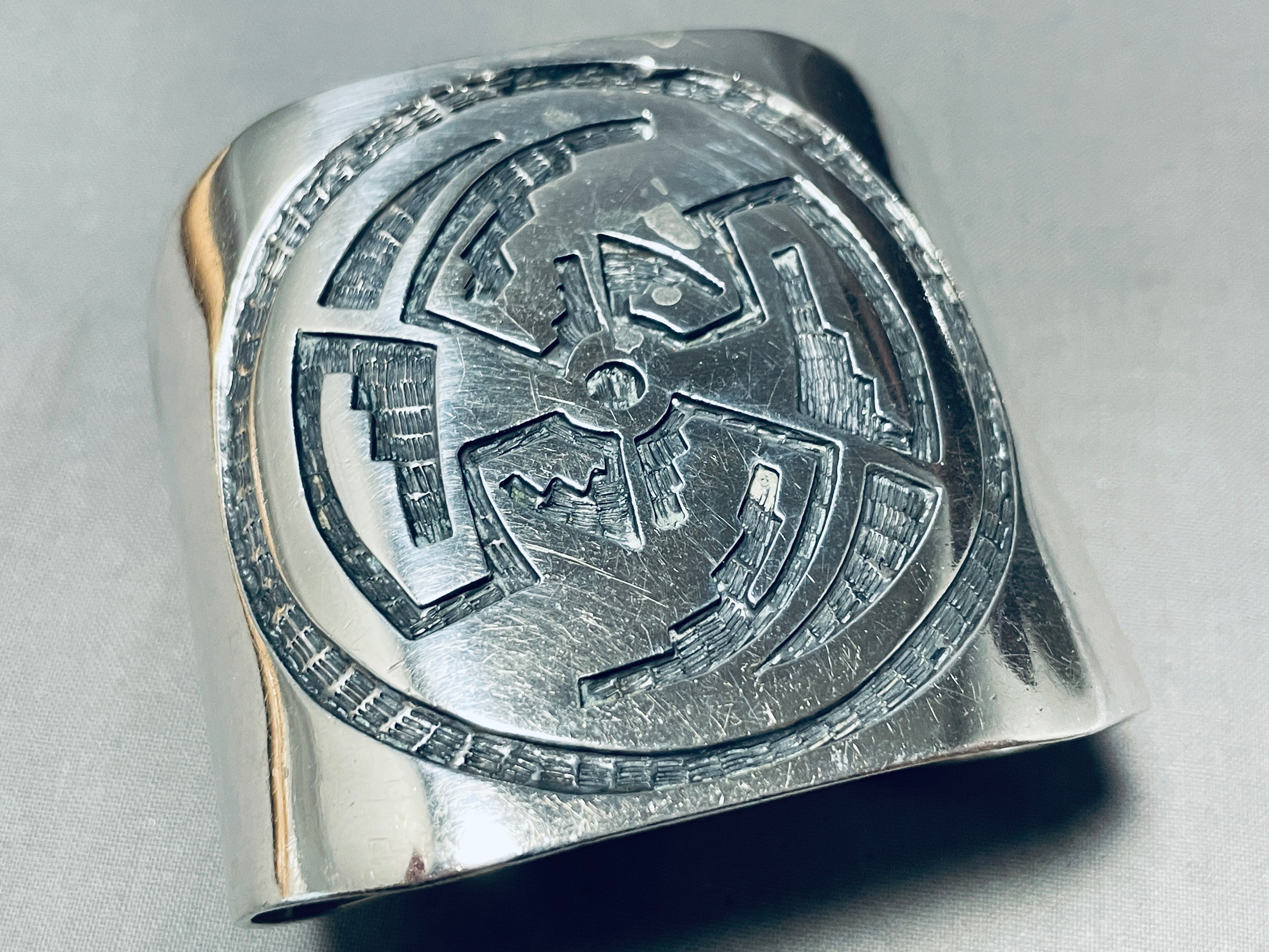 Vintage Hopi Sterling Silver Cuff Bracelet - 103 Grams Heavy Native American Handmade Jewelry for Women - Perfect for Boho Fashion, Gift Giving & Special Occasions
