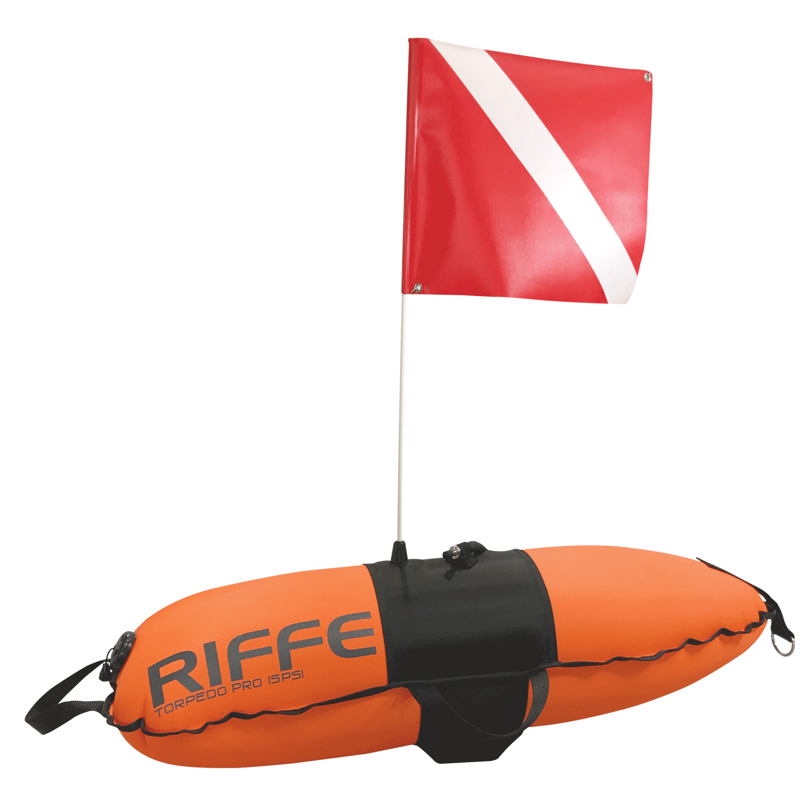 Riffe Torpedo Pro Dive Float with Flag - High Visibility Safety Buoy for Scuba Diving, Spearfishing & Snorkeling - Ideal for Ocean, Lake & Boat Use