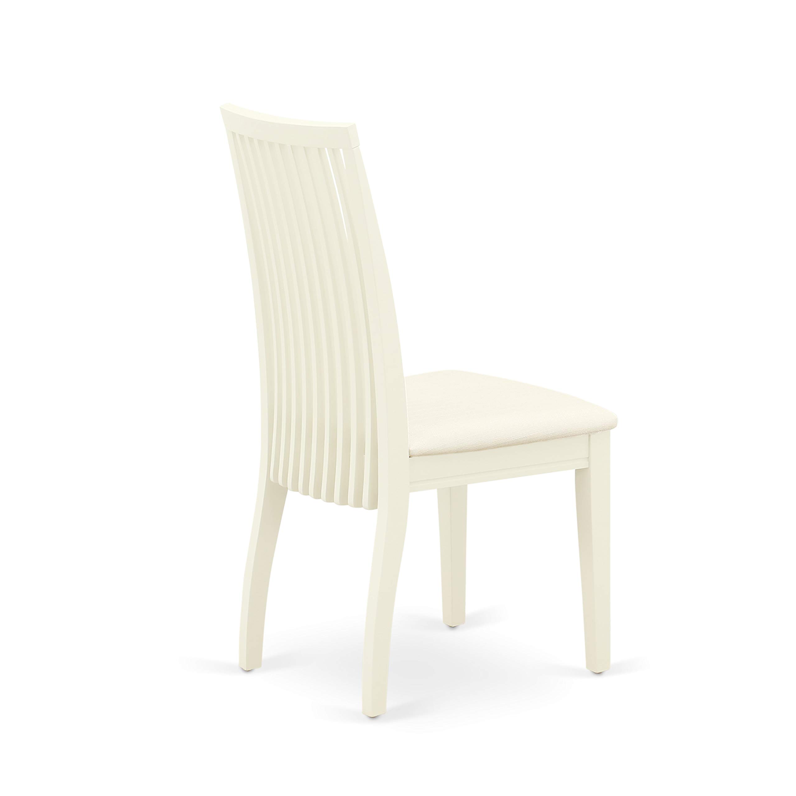 East West Furniture DOIP5-LWH-C 5-Piece White Linen Dining Set with Extendable Table & 4 Upholstered Chairs, 42x78 Inch - Perfect for Small Kitchens, Breakfast Nooks & Compact Dining Spaces