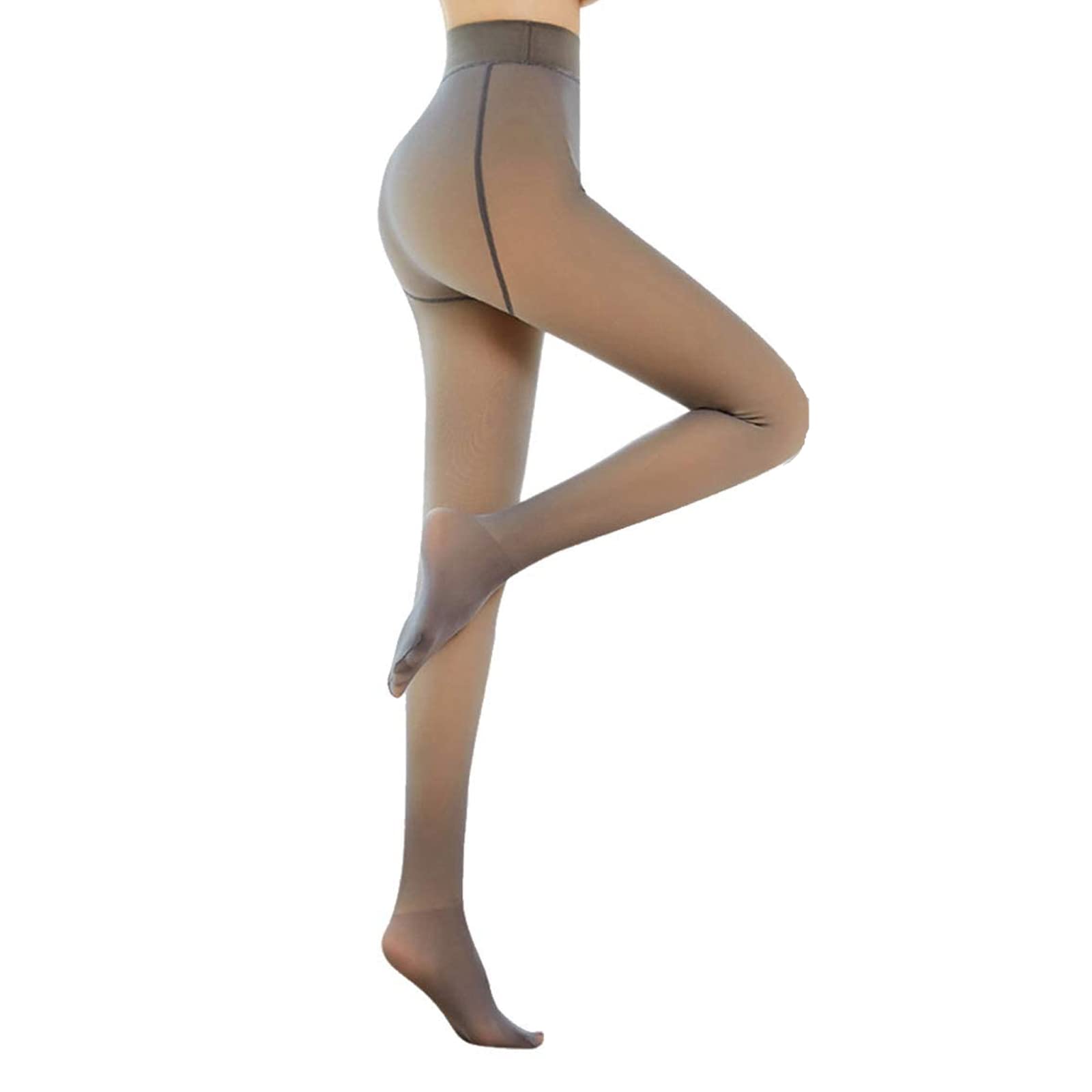 AMXL Women's Fleece Lined Pantyhose - Sexy Butterfly Warm Stockings, Fake Translucent Winter Tights for Cold Weather - Perfect for Office, Dating & Winter Fashion Outfits