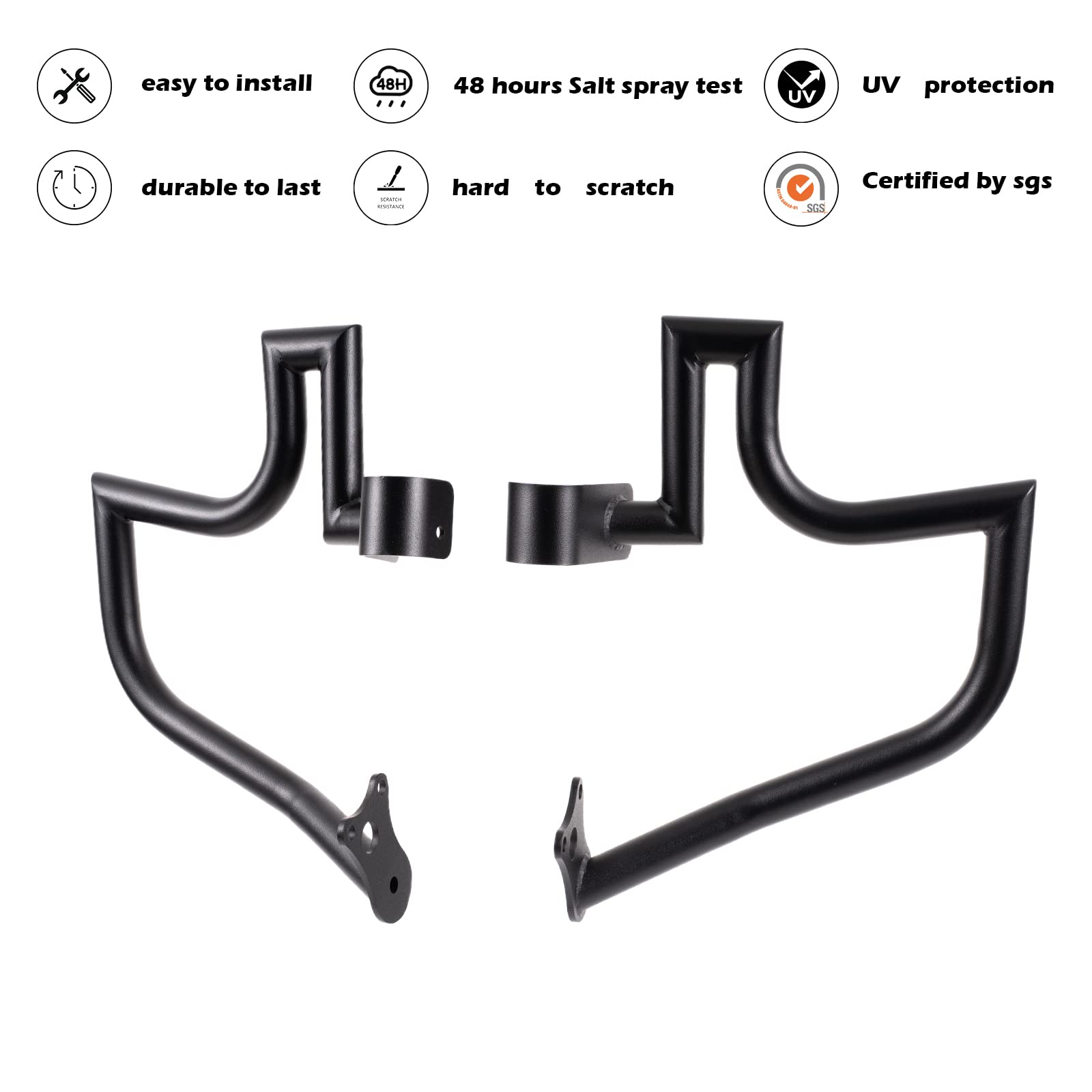 Black Crash Bar Engine Guard for Indian Scout 2015-2023, Scout Bobber ABS 2018-2023 & Scout Sixty 2016-2023 | Heavy-Duty Highway Protection | Perfect for Commuting, Touring & Adventure Riding