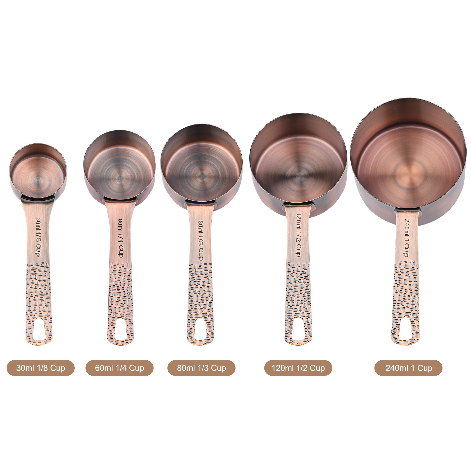 Premium 12-Piece Copper Measuring Cups and Spoons Set - Stainless Steel Kitchen Baking Tools for Dry & Liquid Ingredients (5 Cups, 6 Spoons + Leveler) | Perfect for Home Bakers, Cooking Enthusiasts & Professional Chefs