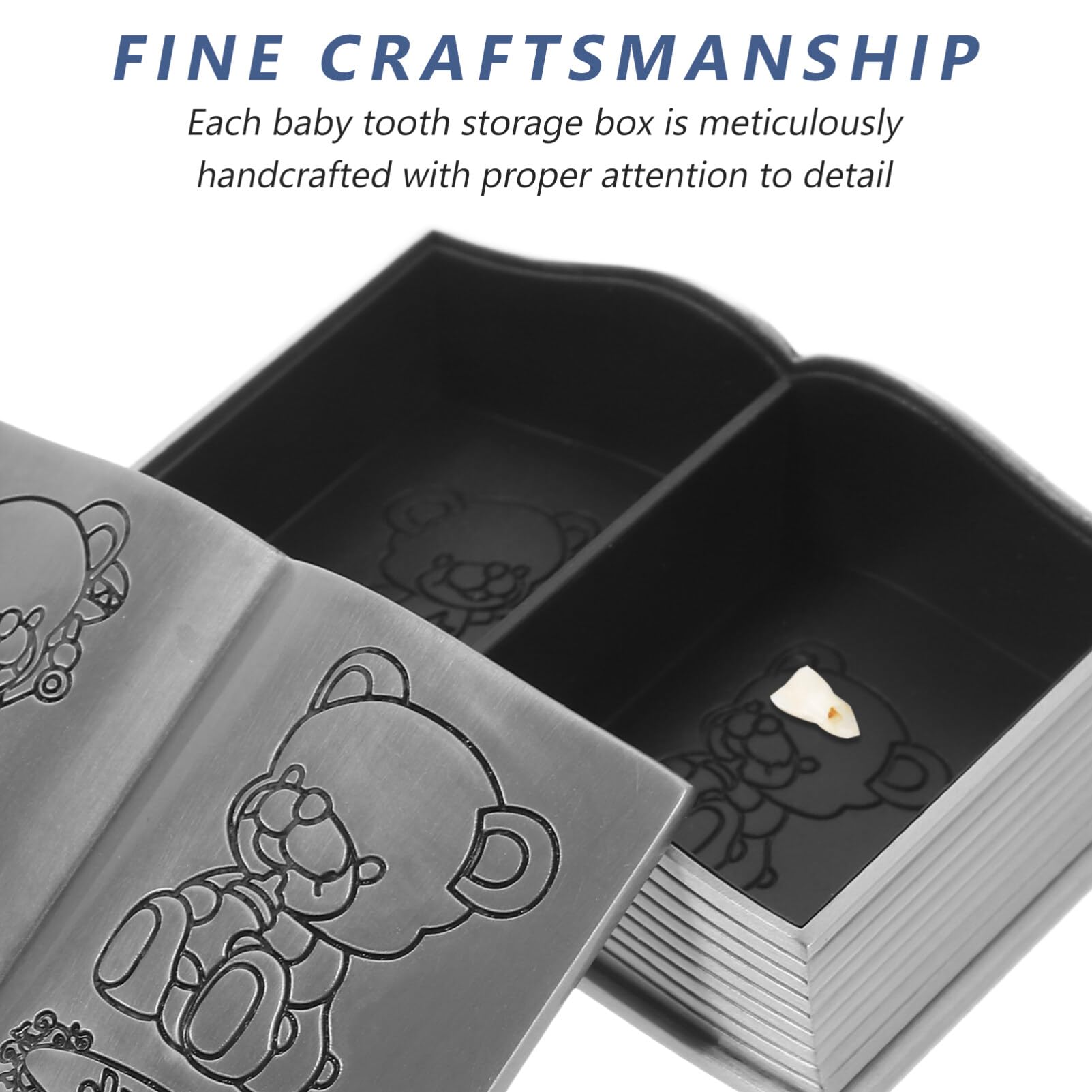 Luxshiny First Curl & First Tooth Keepsake Box - Baby Tooth Storage Case with Metal Jewelry Compartment - Tooth Fairy Gift Box for Kids - Perfect for Baby's First Milestones & Memory Preservation