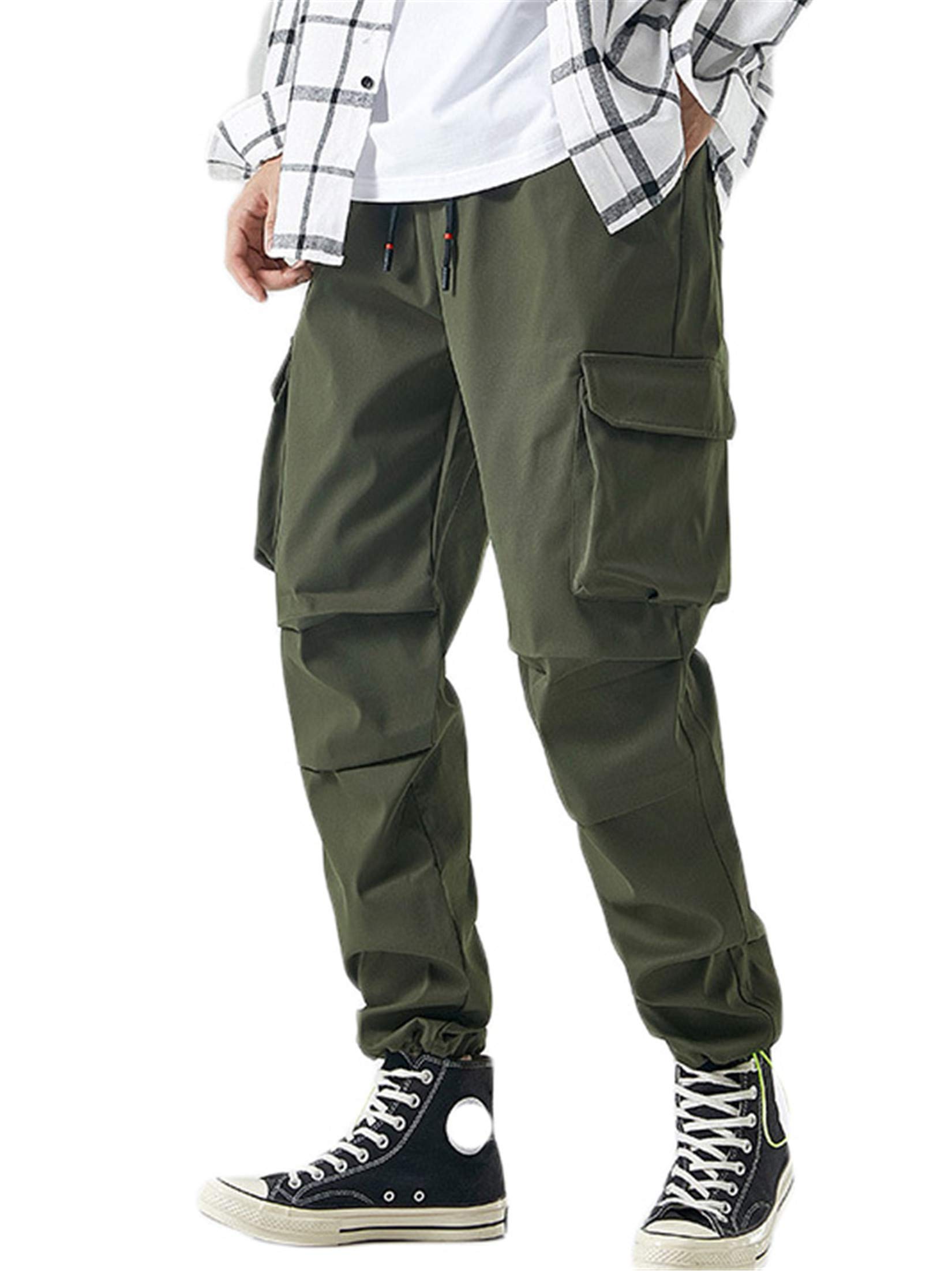 Andongnywell Men's Slim Fit Work Jogger Pants - Cotton Comfortable Drawstring Sweatpants for Casual, Hip Hop & Streetwear | Perfect for Workouts, Lounge & Everyday Wear
